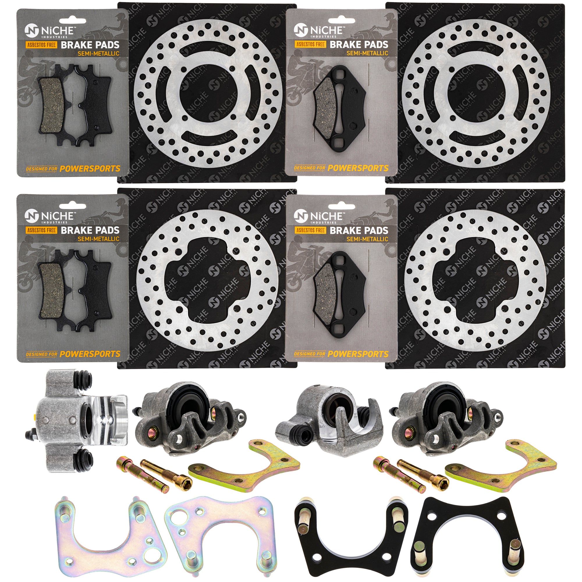 Brake Rebuild Calipers, Rotors, Pads (4) for zOTHER Polaris GEM Sportsman NICHE MK1008047