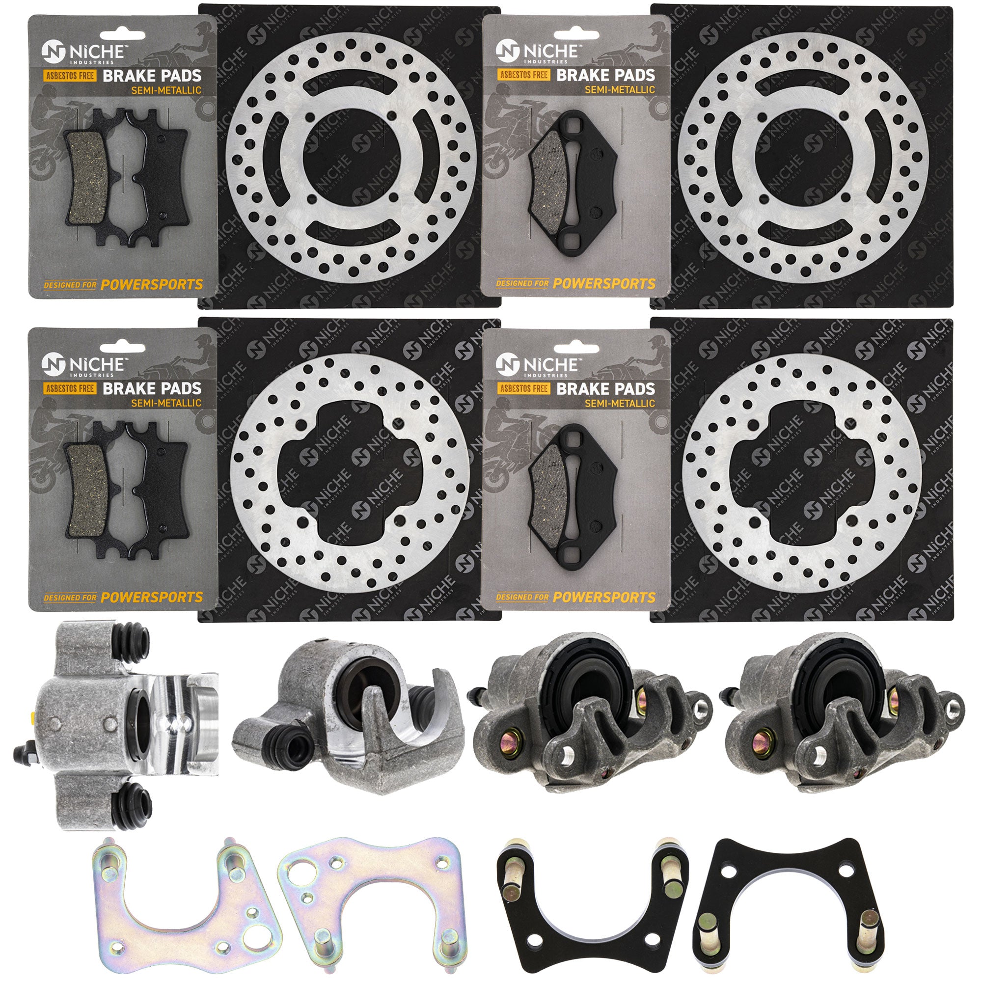Brake Rebuild Calipers, Rotors, Pads (4) for zOTHER Polaris GEM Sportsman NICHE MK1008047