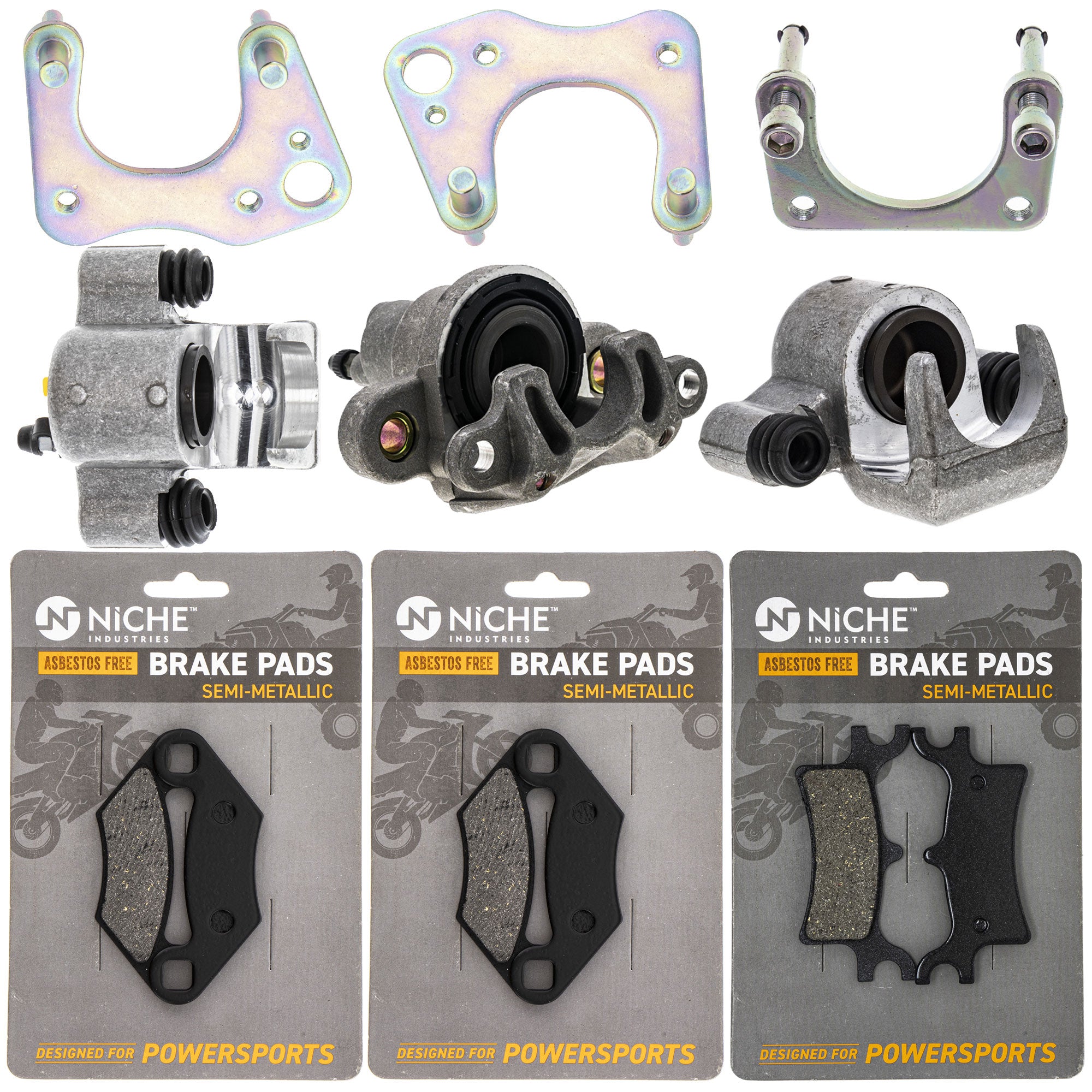 Brake Rebuild Kit Calipers & Pads (3) for zOTHER Polaris GEM Magnum NICHE MK1008214