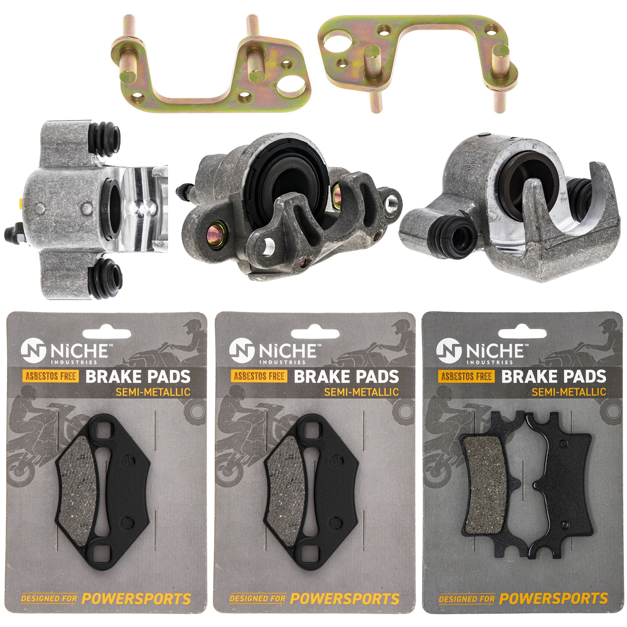 Brake Rebuild Kit Calipers & Pads (3) for zOTHER Polaris GEM Trail Scrambler NICHE MK1008215
