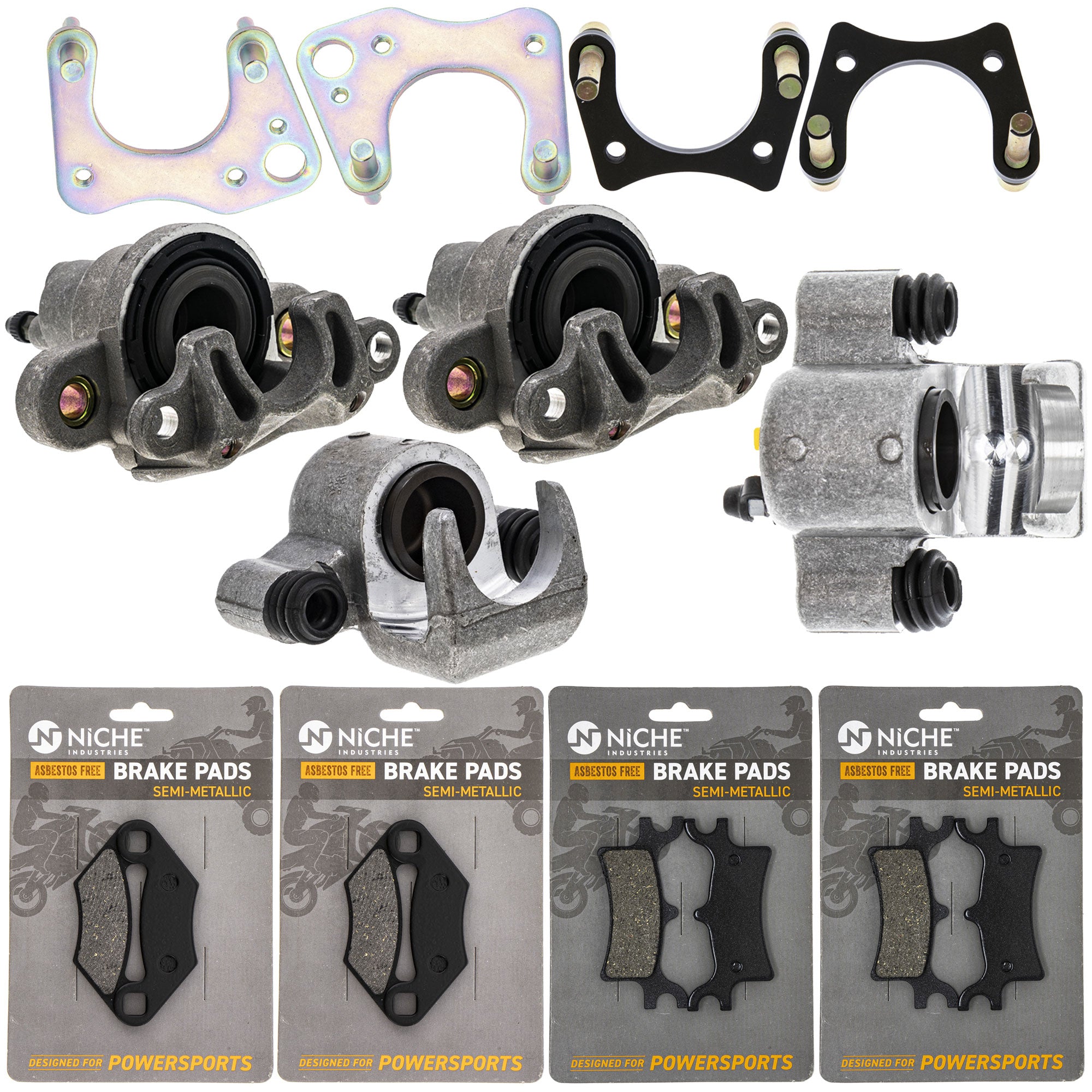 Brake Calipers & Pads Kit (4) Front/Rear for zOTHER Polaris GEM Sportsman NICHE MK1008220