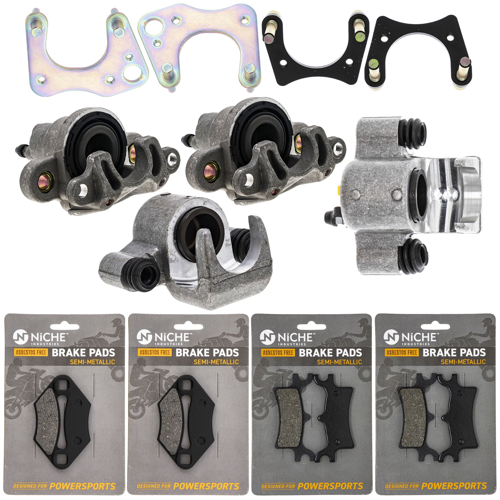 Brake Calipers & Pads Kit (4) Front/Rear for zOTHER Polaris GEM Sportsman NICHE MK1008221