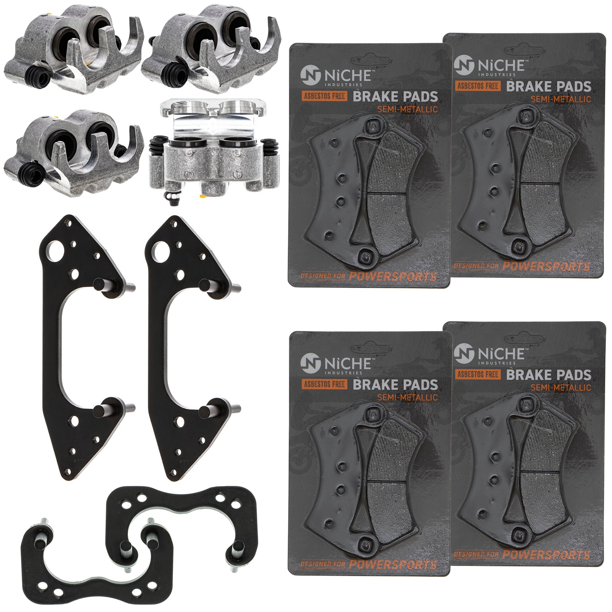 Brake Calipers & Pads Kit (4) Front/Rear for zOTHER Polaris GEM Ranger NICHE MK1008230