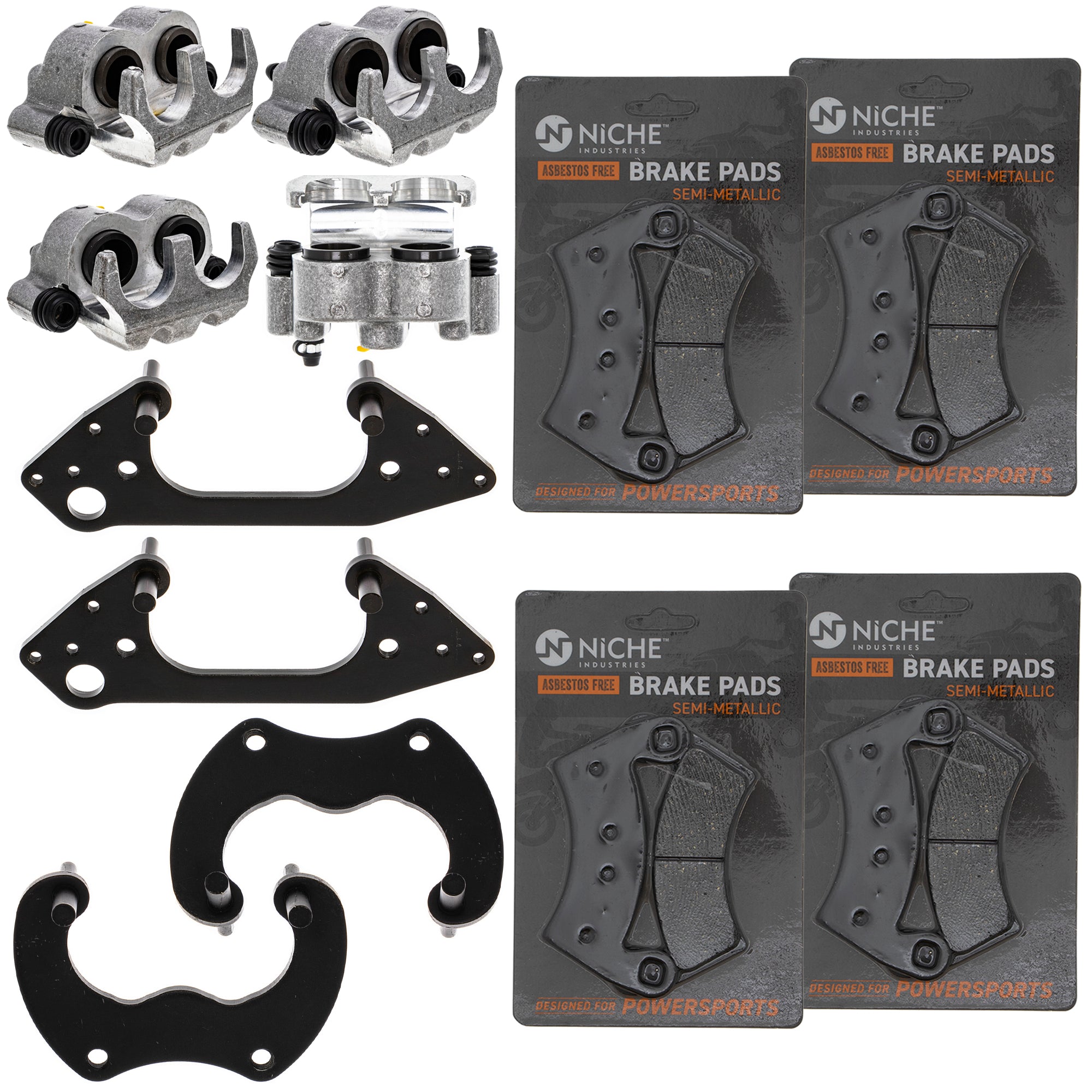 Brake Calipers & Pads Kit (4) Front/Rear for zOTHER Polaris GEM Ranger NICHE MK1008231