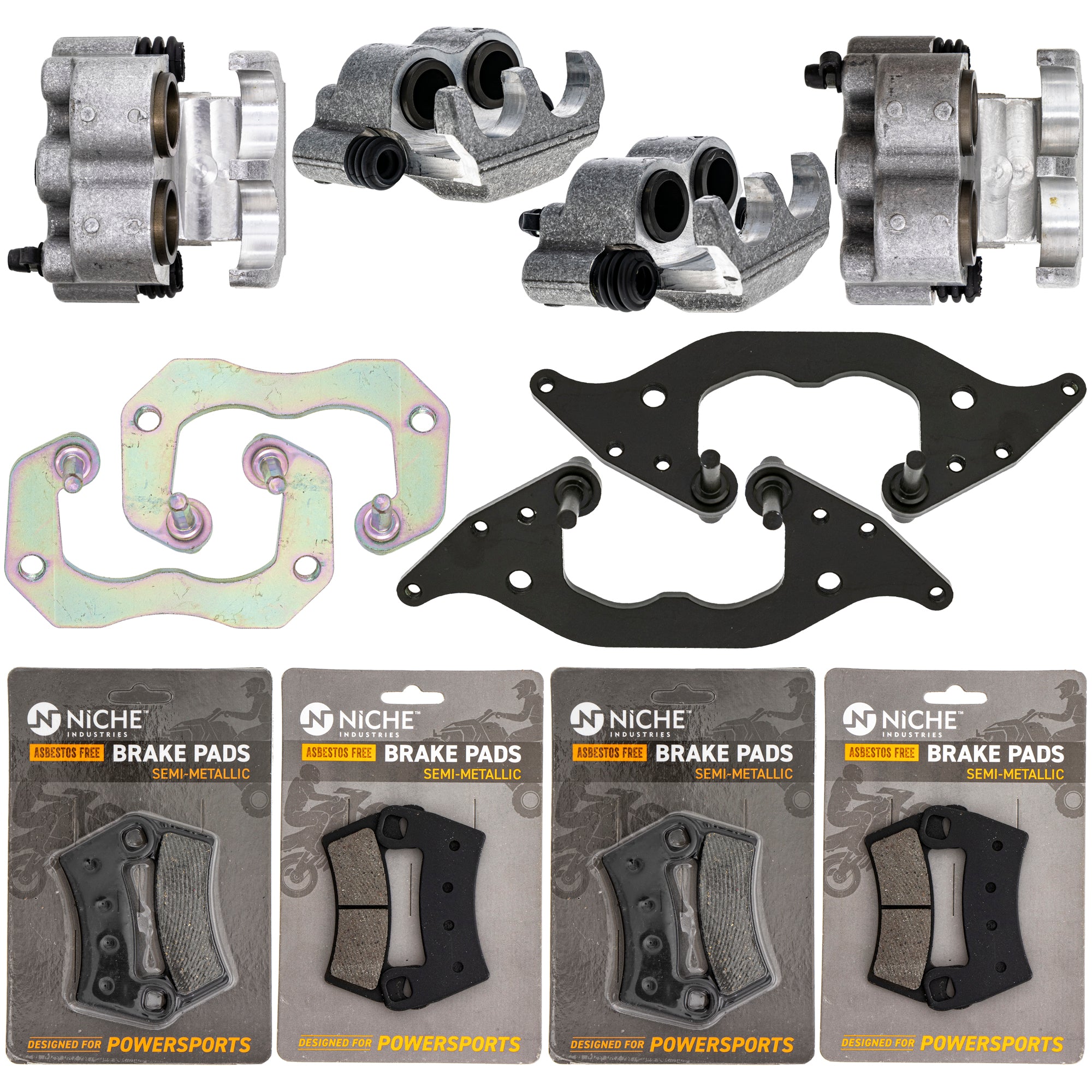 Brake Calipers & Pads Kit (4) Front/Rear for zOTHER Polaris RZR NICHE MK1008233