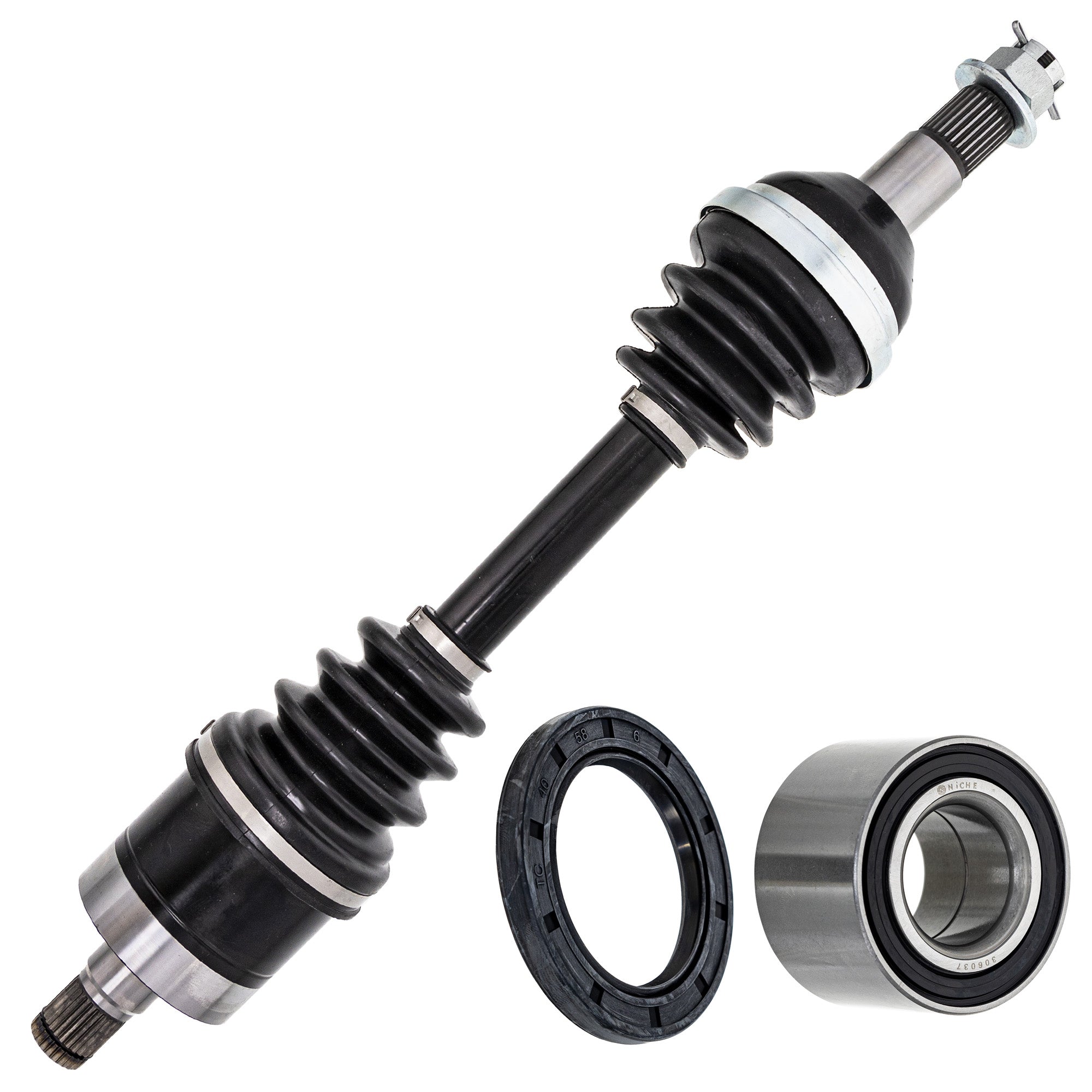 Axle with Wheel Bearing and Seal Kit for BRP Can-Am Ski-Doo Sea-Doo Outlander NICHE MK1009440