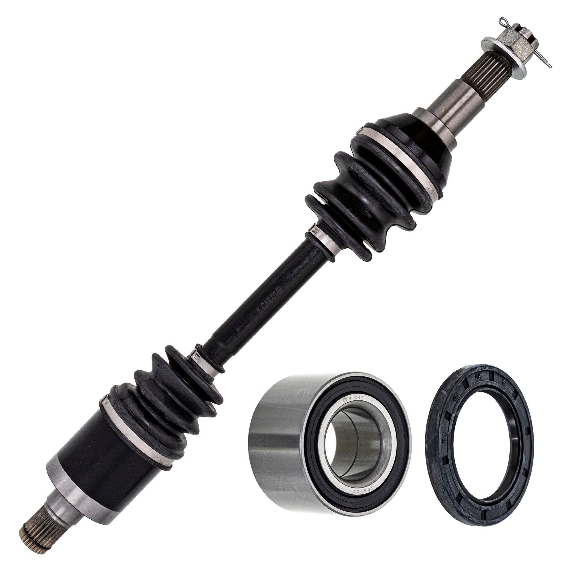 Axle with Wheel Bearing and Seal Kit for zOTHER BRP Can-Am Ski-Doo Sea-Doo Cat NICHE MK1009461