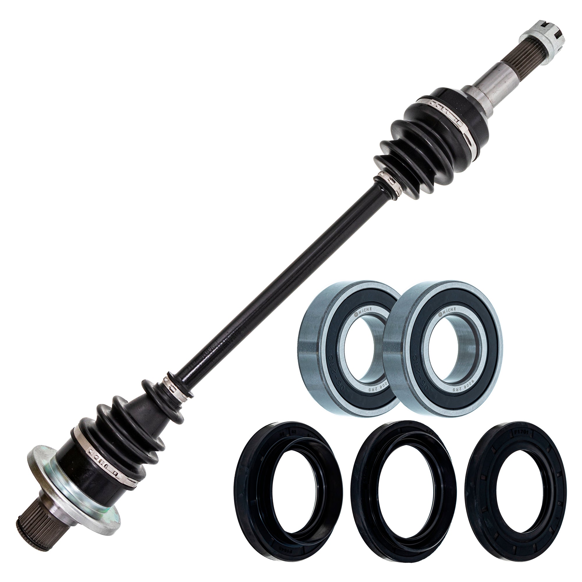 Axle with Wheel Bearing and Seal Kit for zOTHER Yamaha Grizzly NICHE MK1009463