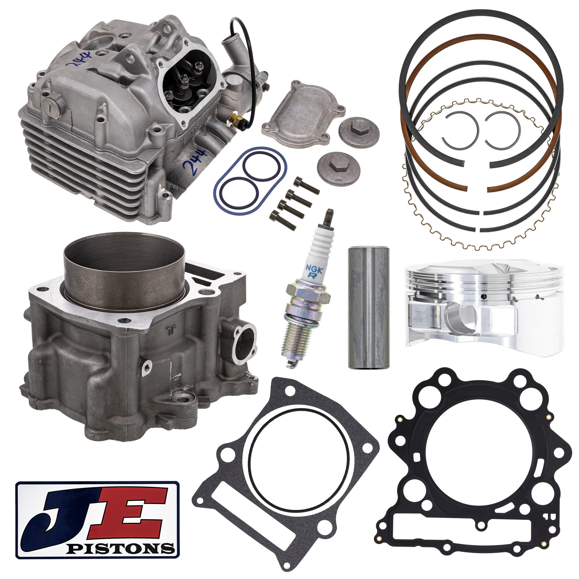 Cylinder JE Piston Cylinder Head Gasket Spark Plug Kit for Rhino Grizzly NICHE MK1012457