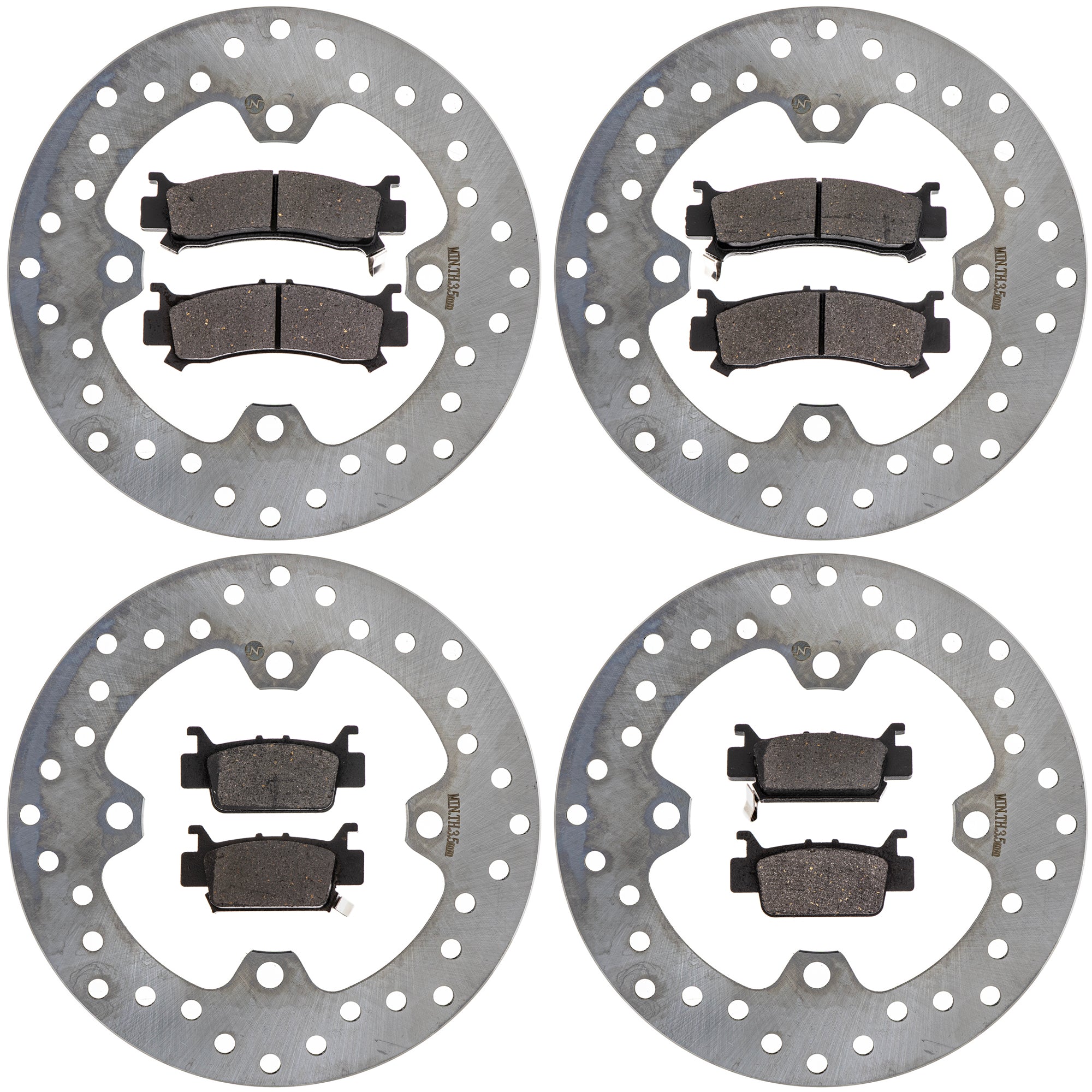 Front and Rear Brake Rotor and Pad Kit for Pioneer NICHE MK1014276