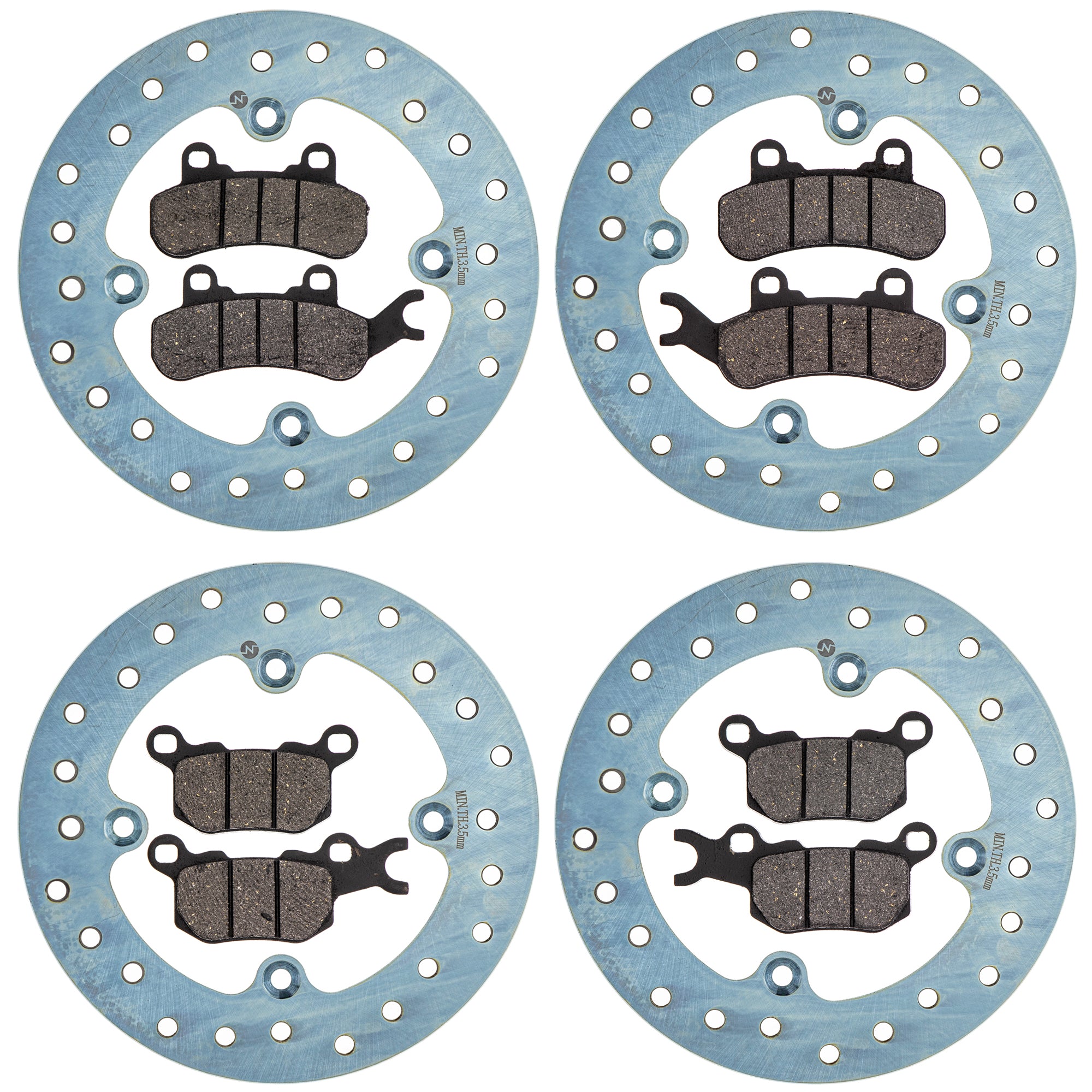 Front and Rear Brake Rotor and Pad Kit for Traxter Defender NICHE MK1014277
