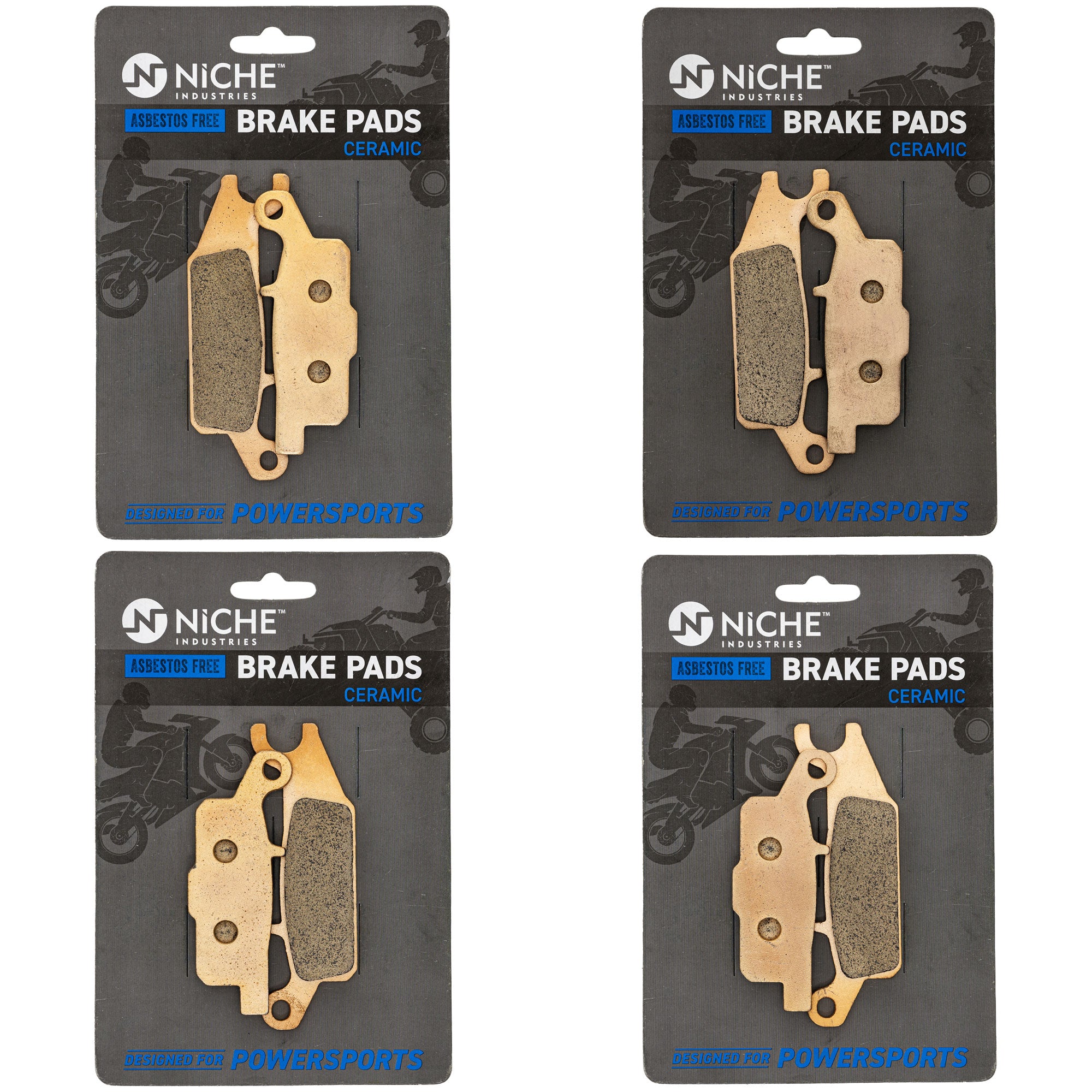 NICHE MK1014340 Complete Brake Pad Set for Raptor Kodiak Grizzly