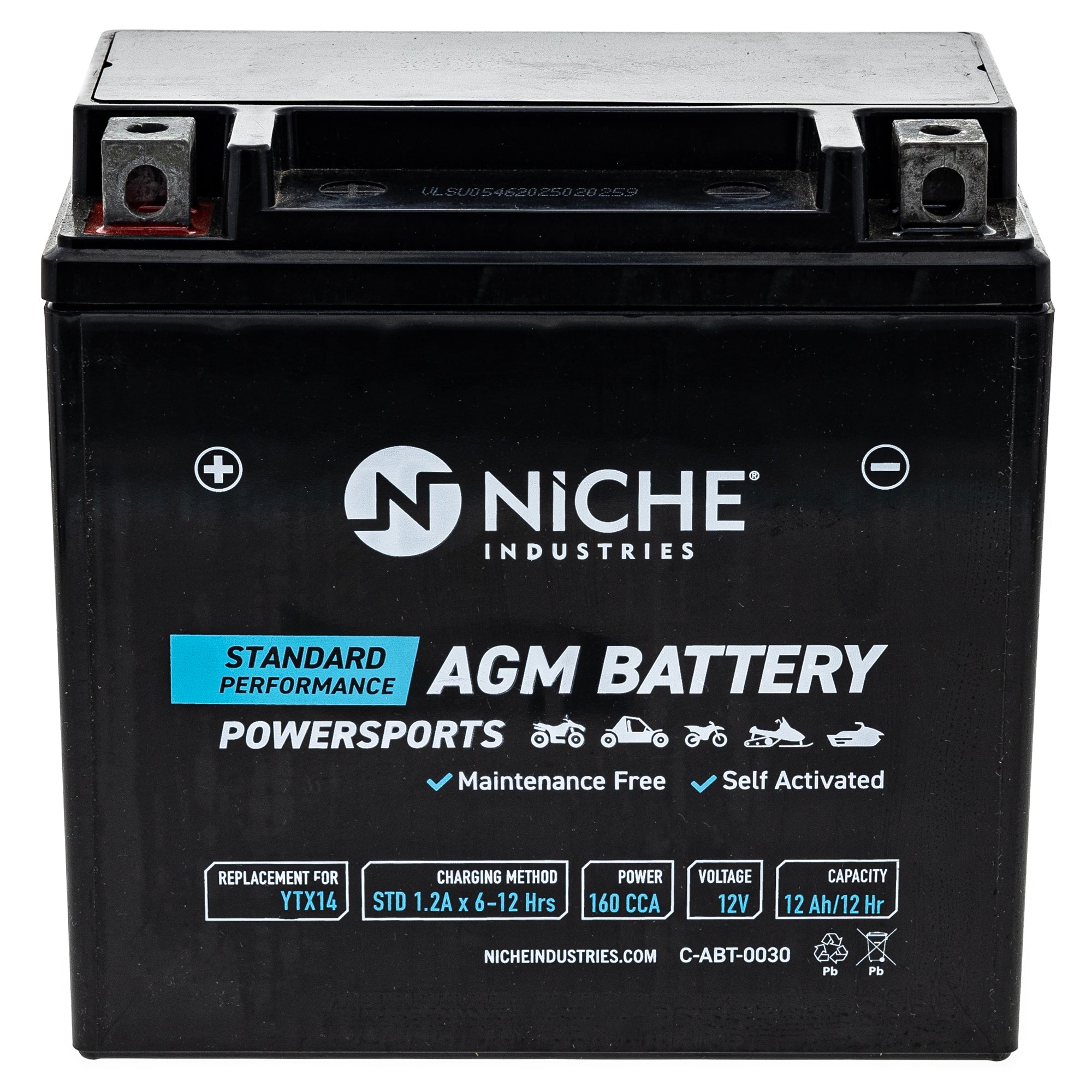 NICHE MK1014760 AGM Battery and Charger for V-Rod Ulysses