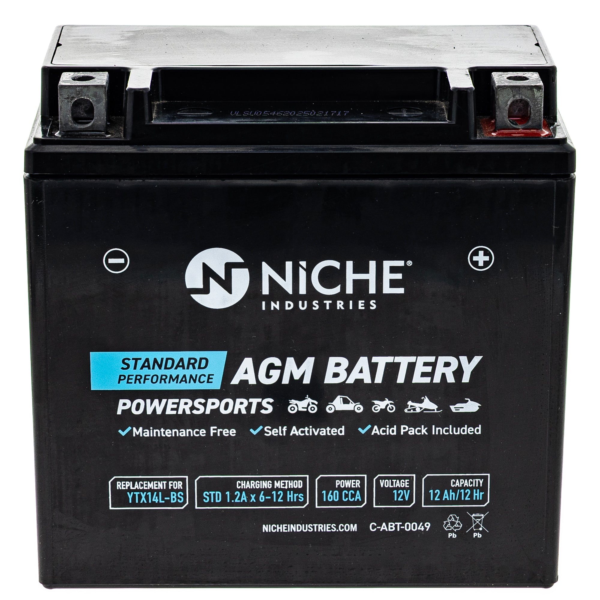 NICHE MK1014768 AGM Battery and Charger for Street Sportster