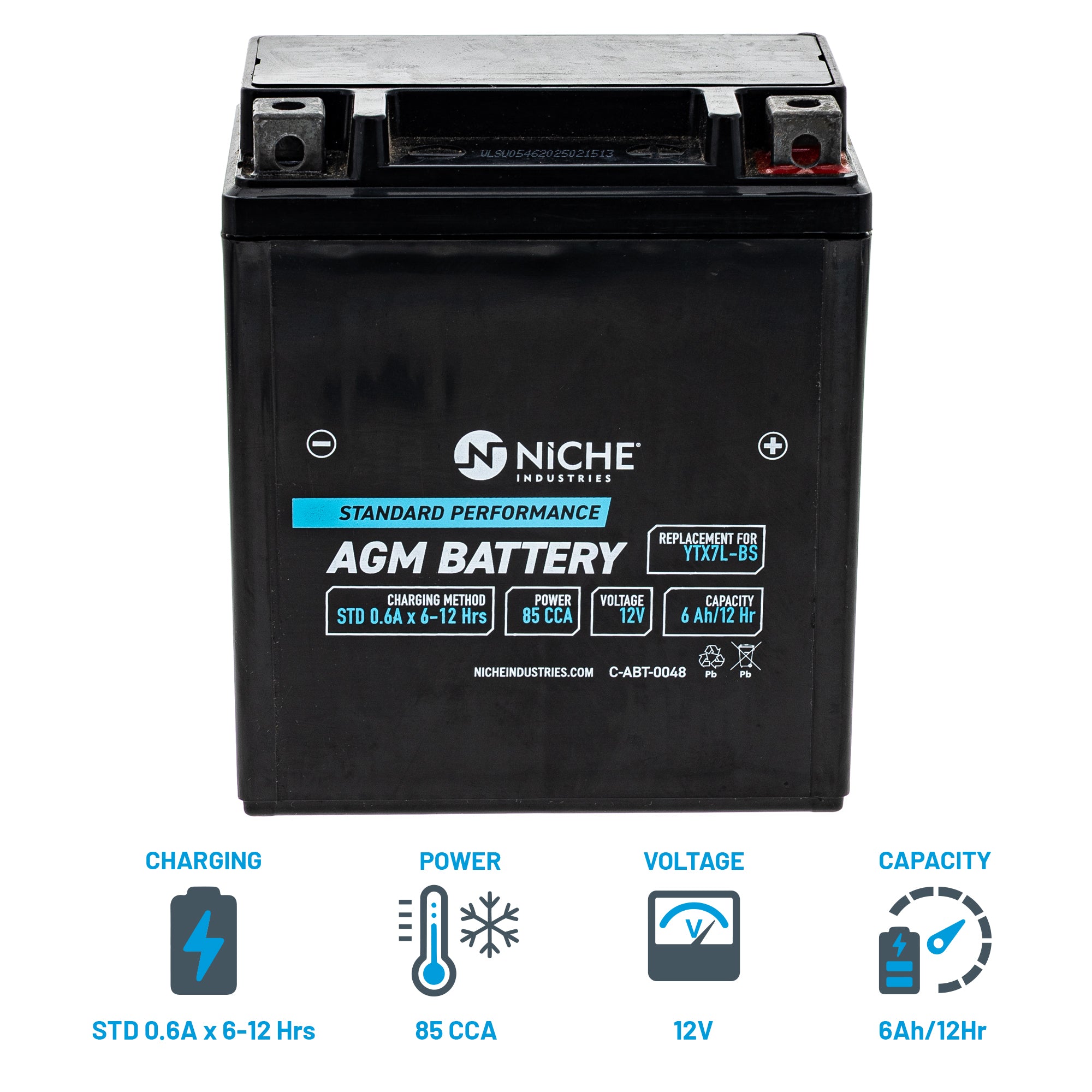 NICHE 519-CAB2260T AGM Battery for TU250X Super Shadow SH150i