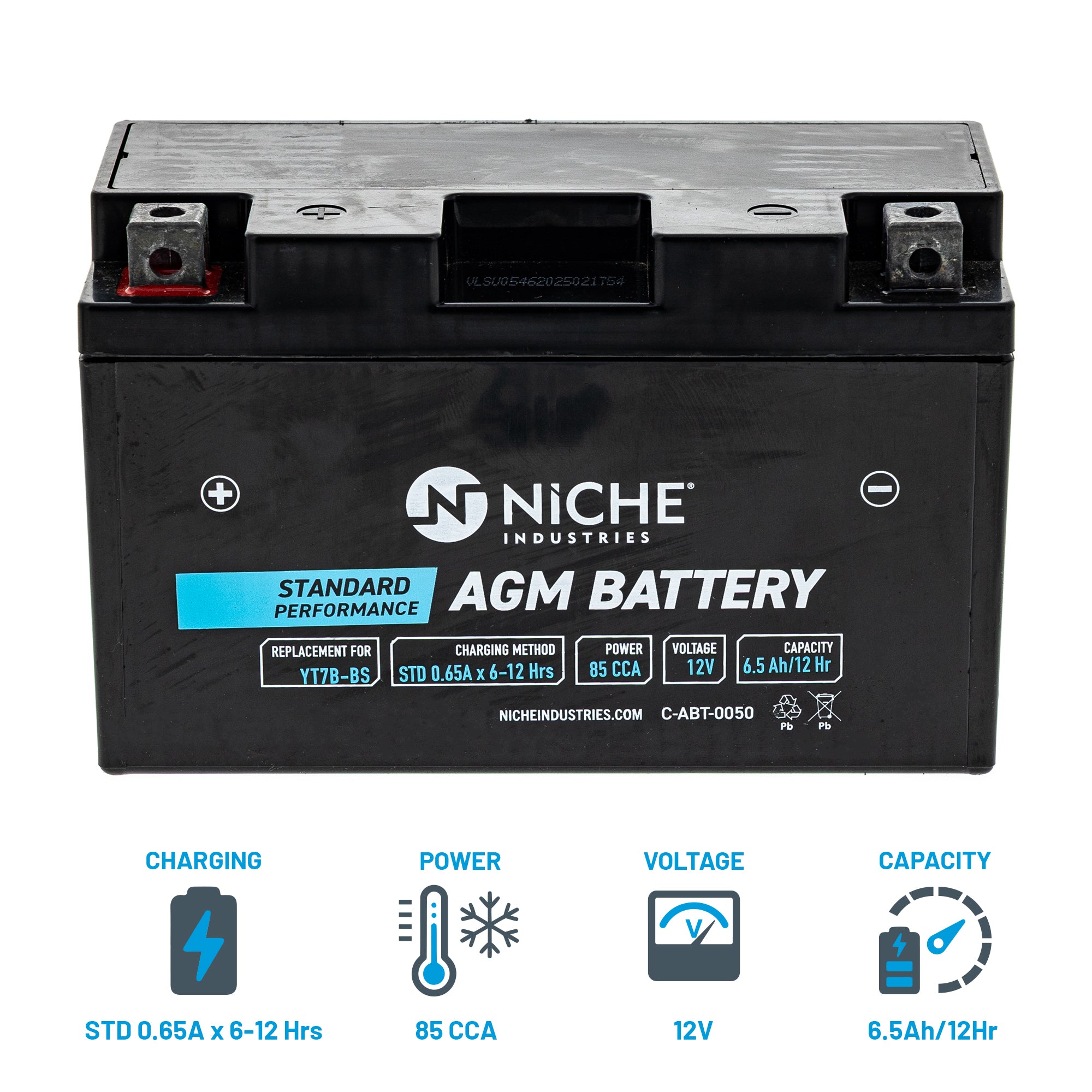 NICHE 519-CAB2272T AGM Battery for Zuma YFZ450 TTR250 TTR225