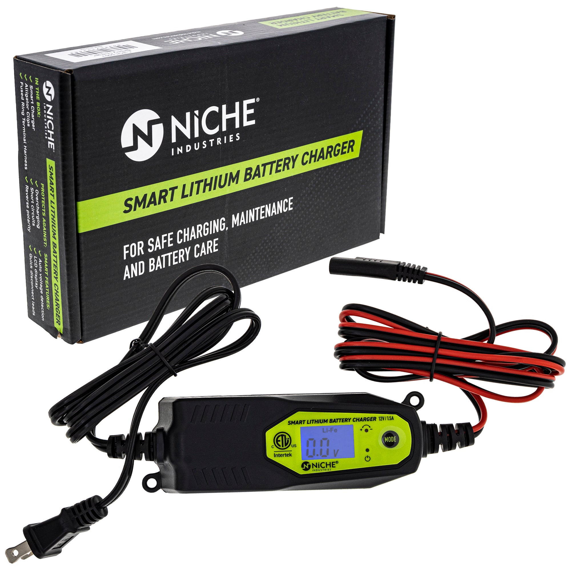Lithium Battery Smart Charger 12V 1.5-AMP for Zuma XLT800 XLT1200 XL800 NICHE 519-CBC2225H