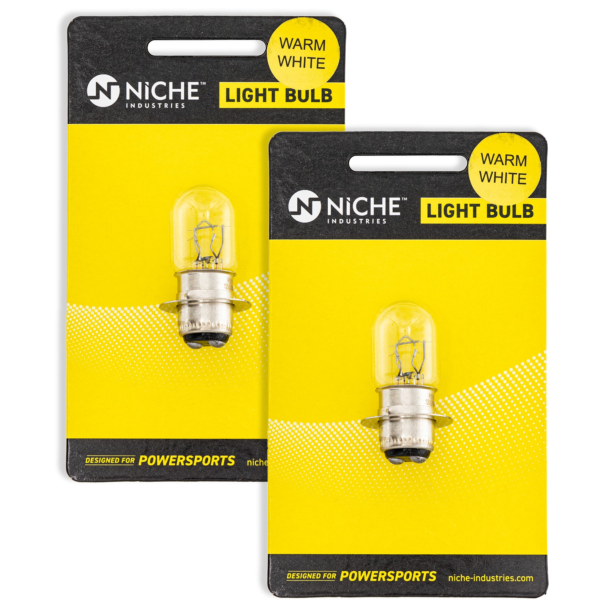 Headlight Bulb 2-Pack for Yamaha Suzuki Kawasaki Tri Timberwolf Quadrunner Prairie NICHE 519-CBL2269B