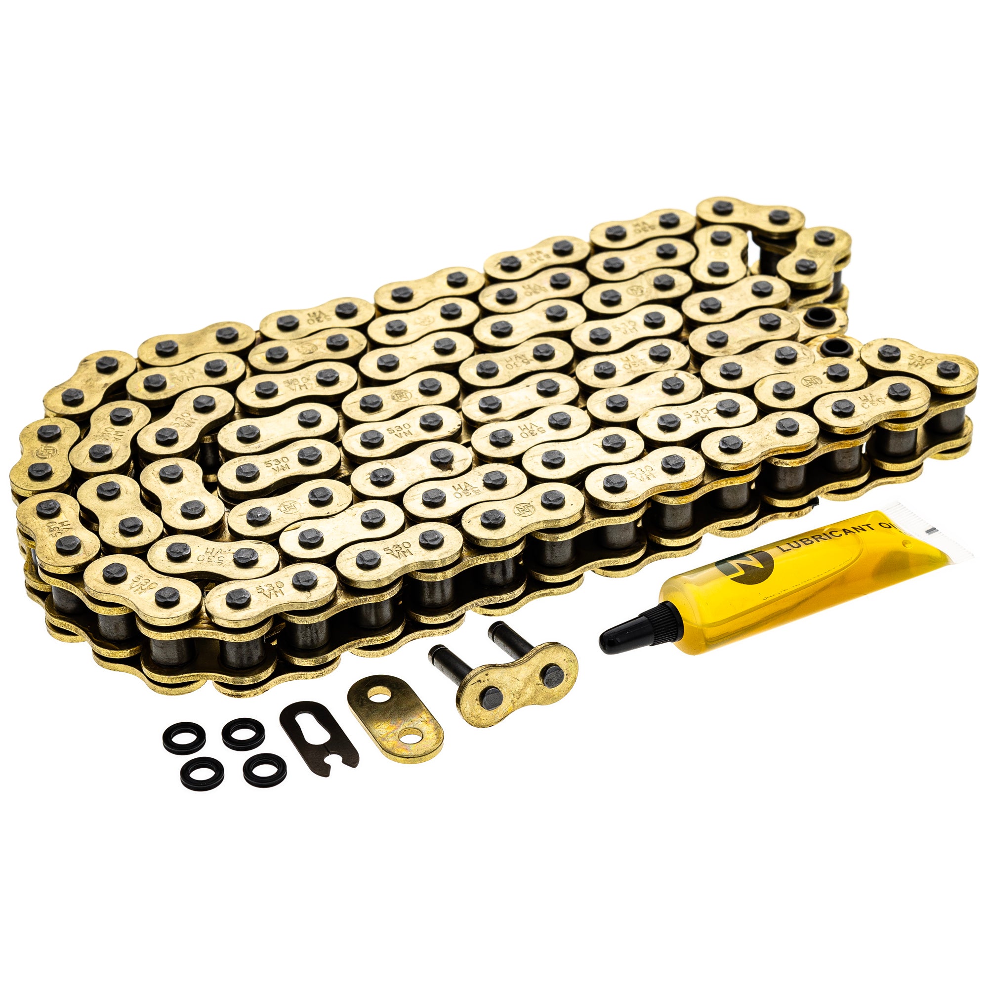 Gold X-Ring Chain 108 w/ Master Link for zOTHER Yamaha Triumph Suzuki Ducati YZF600R XS500 NICHE 519-CDC2413H