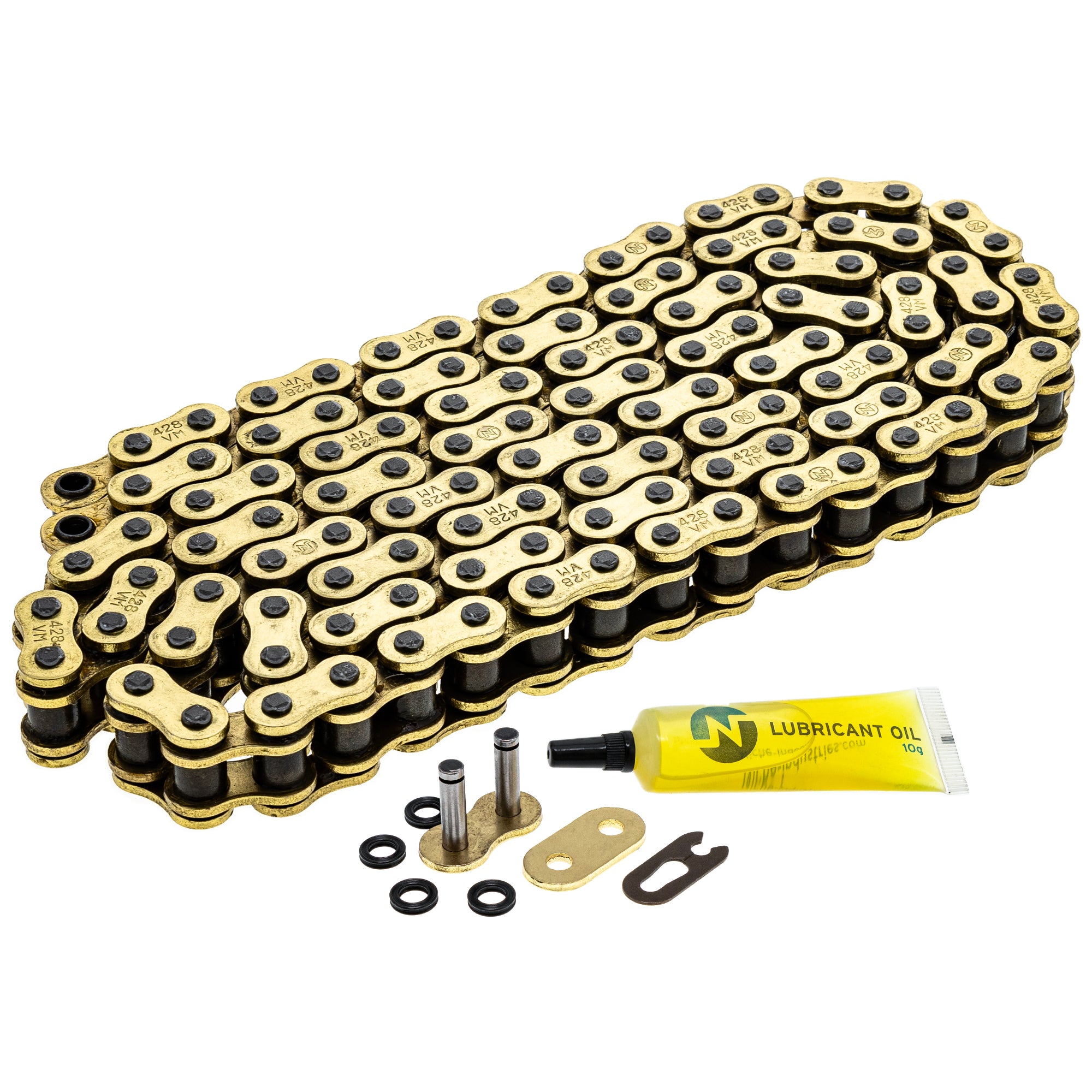 Gold X-Ring Chain 120 w/ Master Link for zOTHER Yamaha XL185S TW200 Trials Serow NICHE 519-CDC2525H