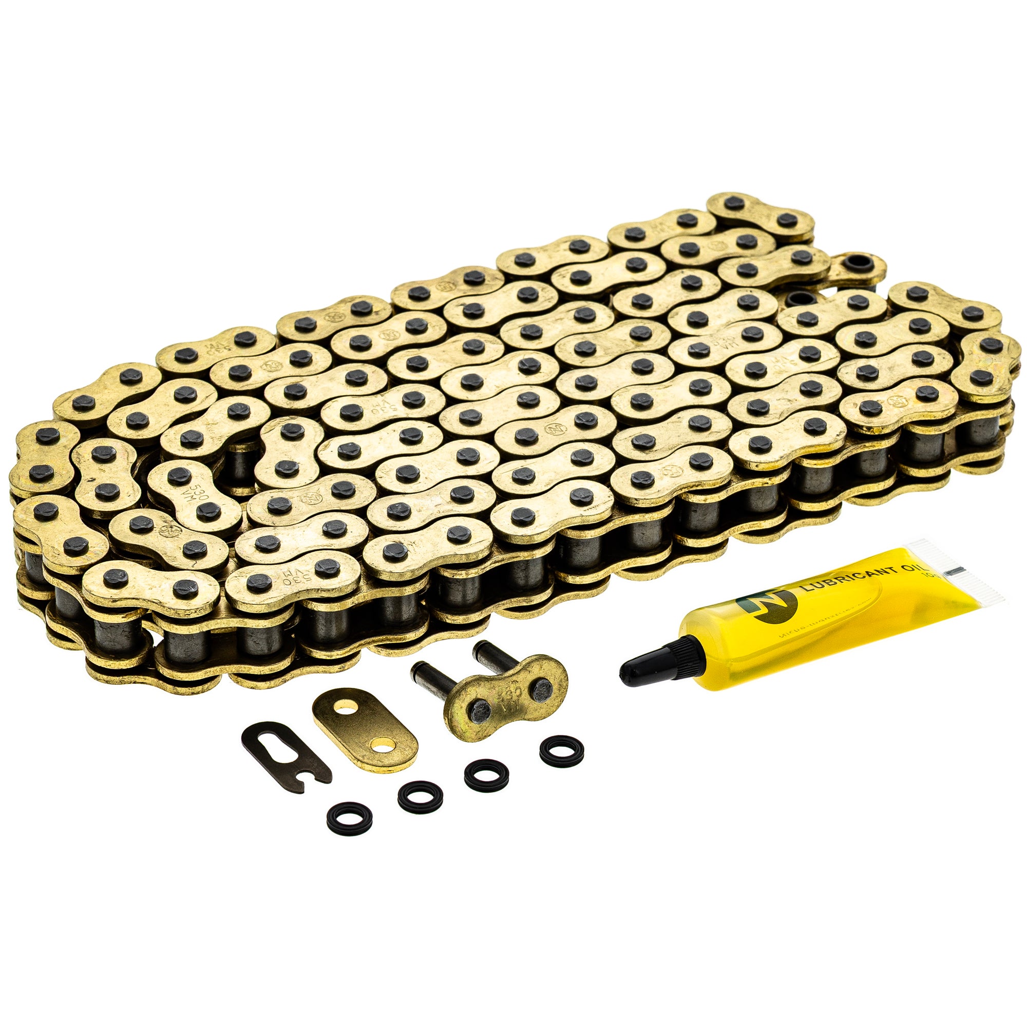 Gold X-Ring Chain 112 w/ Master Link for zOTHER Suzuki Kawasaki ZZR600 ZZR1200 XN85 Vulcan NICHE 519-CDC2532H