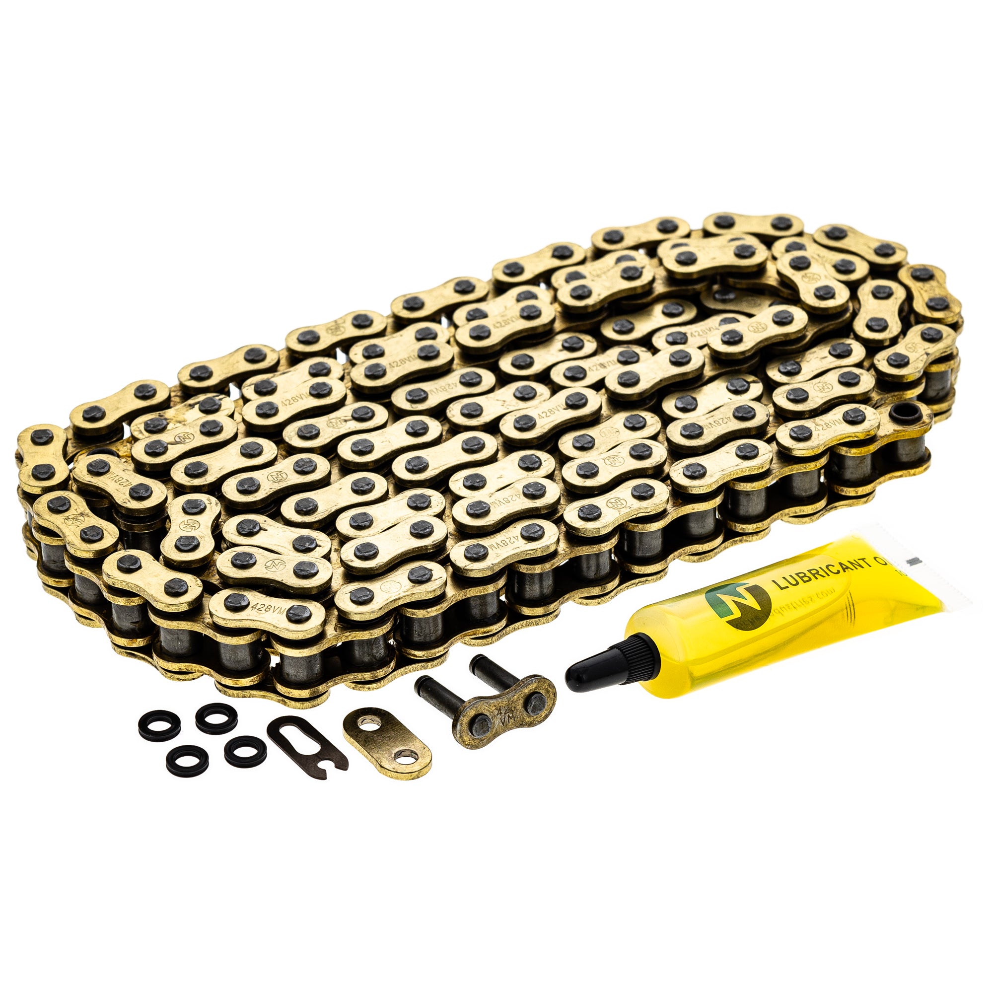 Gold X-Ring Chain 130 w/ Master Link for zOTHER Yamaha XT350 SR400 Roadwin RM80 NICHE 519-CDC2533H