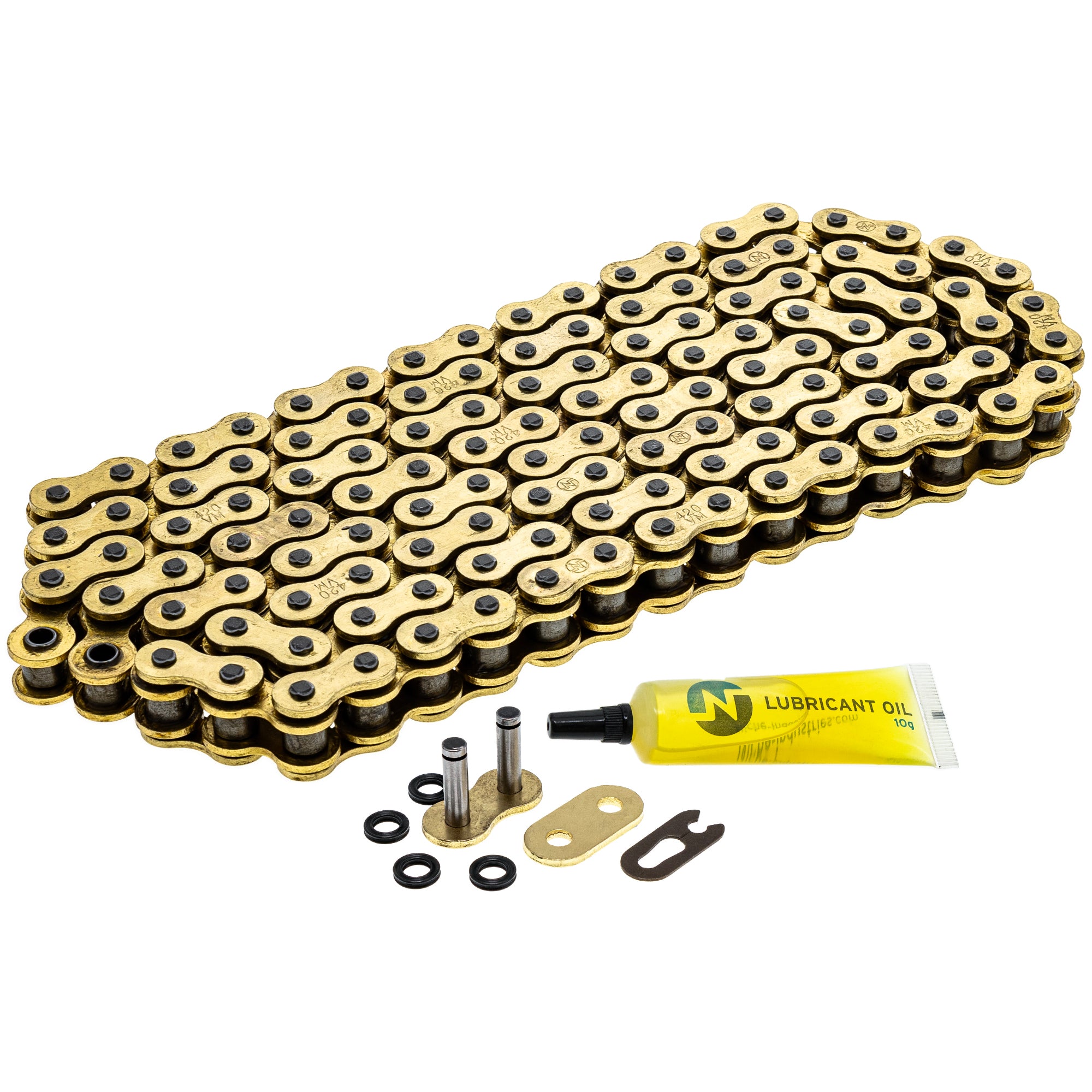 Gold X-Ring Chain 124 w/ Master Link for zOTHER Kawasaki Honda Z125 Tuono RM100 MTX80 NICHE 519-CDC2537H