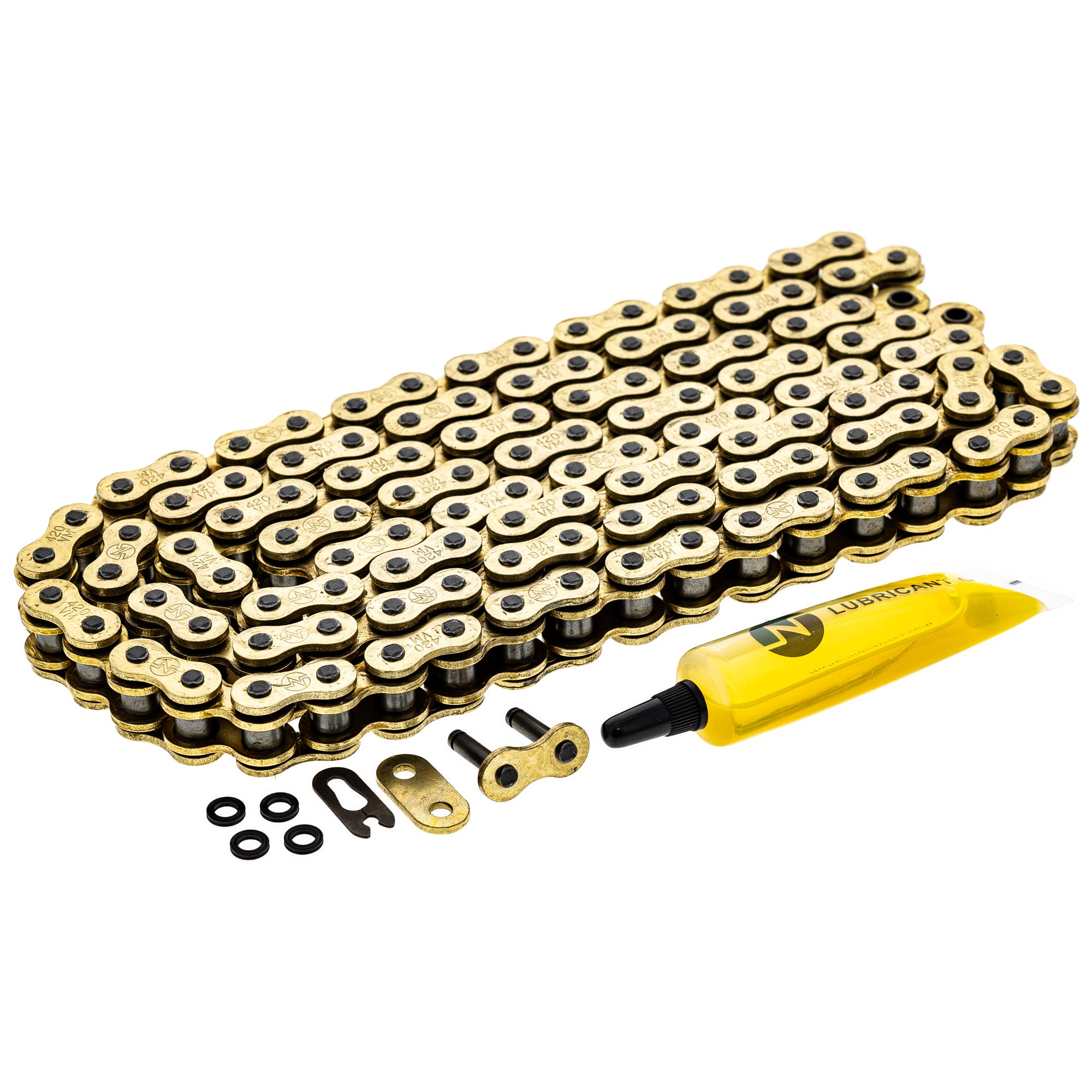 Gold X-Ring Chain 120 w/ Master Link for zOTHER Kawasaki Honda TS75 TS50 TM75 RM80 NICHE 519-CDC2531H