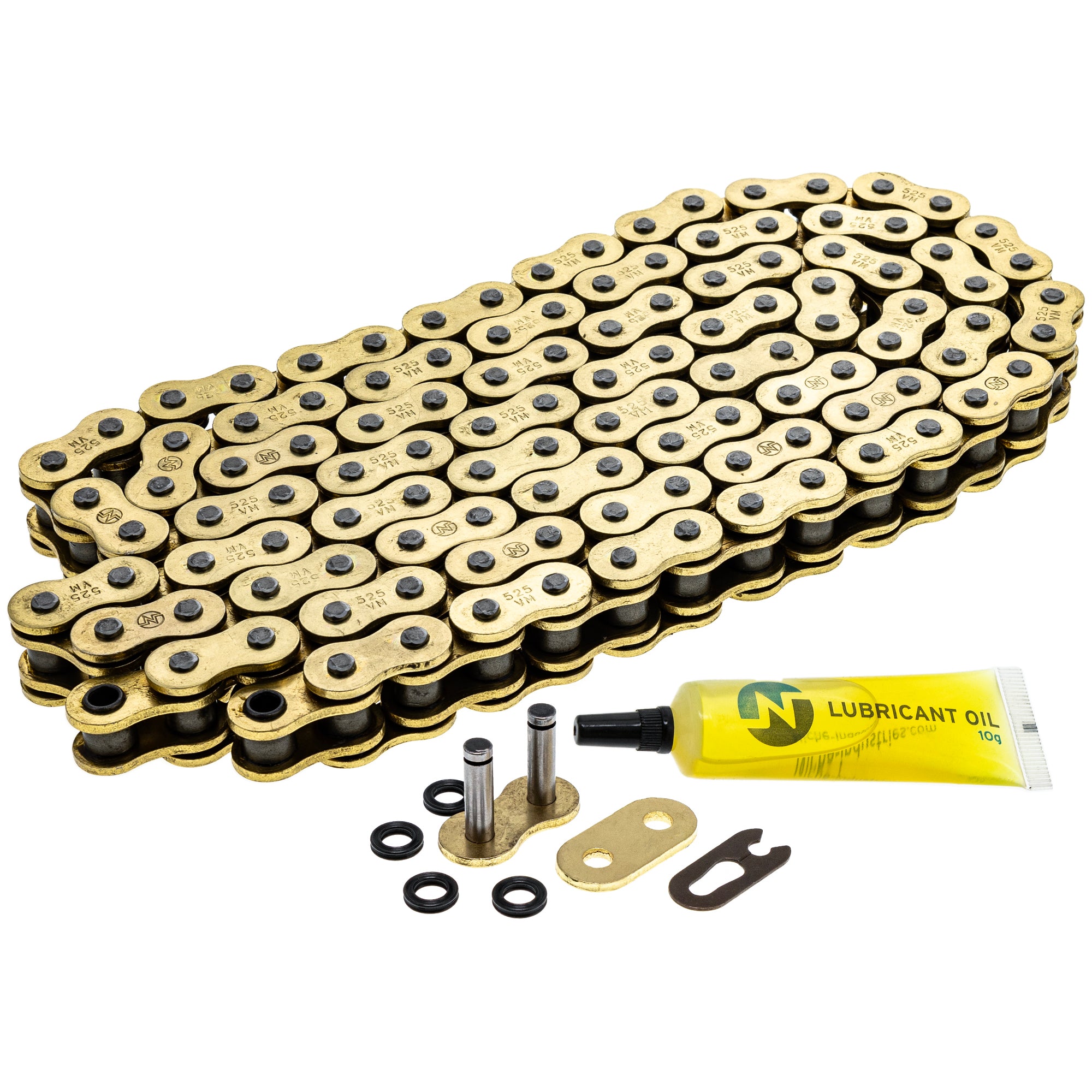 Gold X-Ring Chain 116 w/ Master Link for zOTHER Suzuki Kawasaki BMW Vstrom Versys Ninja NICHE 519-CDC2544H