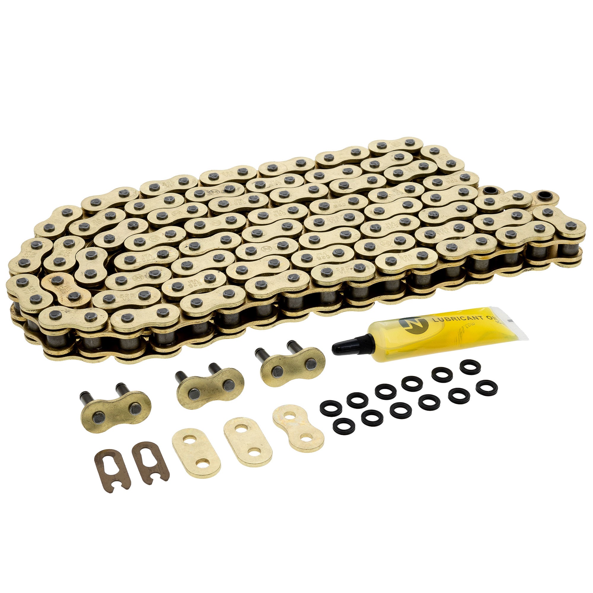 Gold X-Ring Chain 122 w/ Master Link for zOTHER Yamaha Triumph Tiger Tenere Shadow FZ8 NICHE 519-CDC2540H