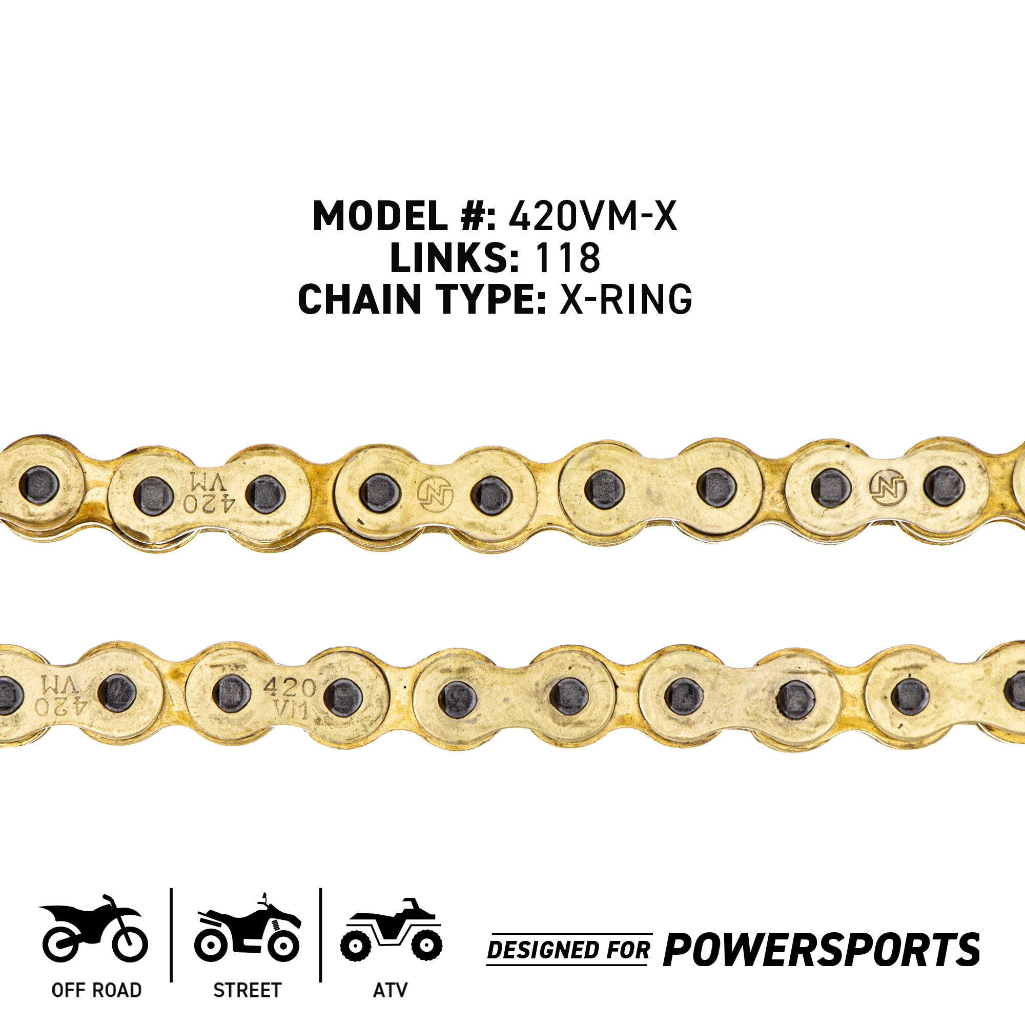 NICHE 519-CDC2558H Chain for zOTHER Honda XR50R NS50F KX80 CR80R 5447