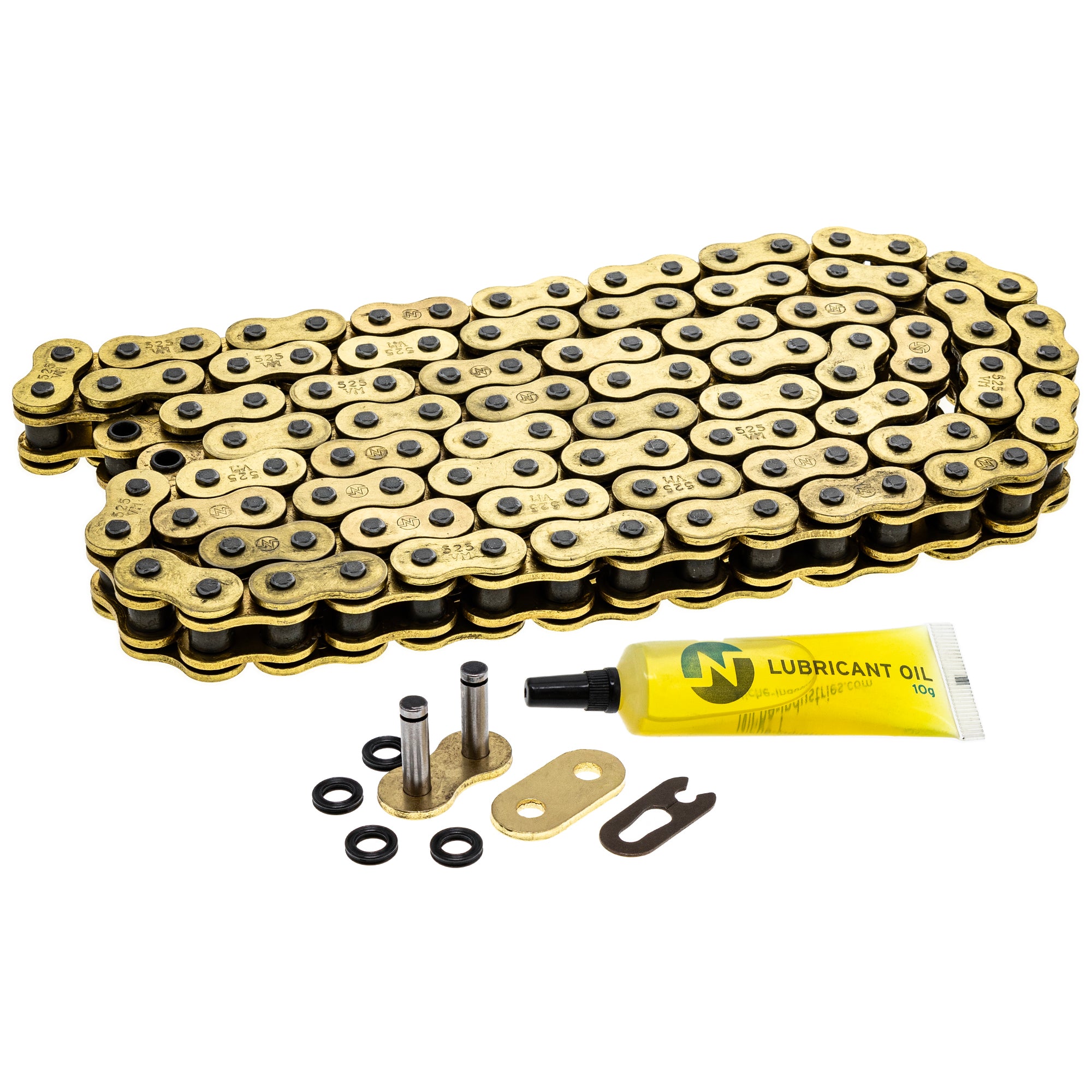Gold X-Ring Chain 118 w/ Master Link for zOTHER Yamaha Suzuki KTM Kawasaki BMW Z XSR900 NICHE 519-CDC2551H