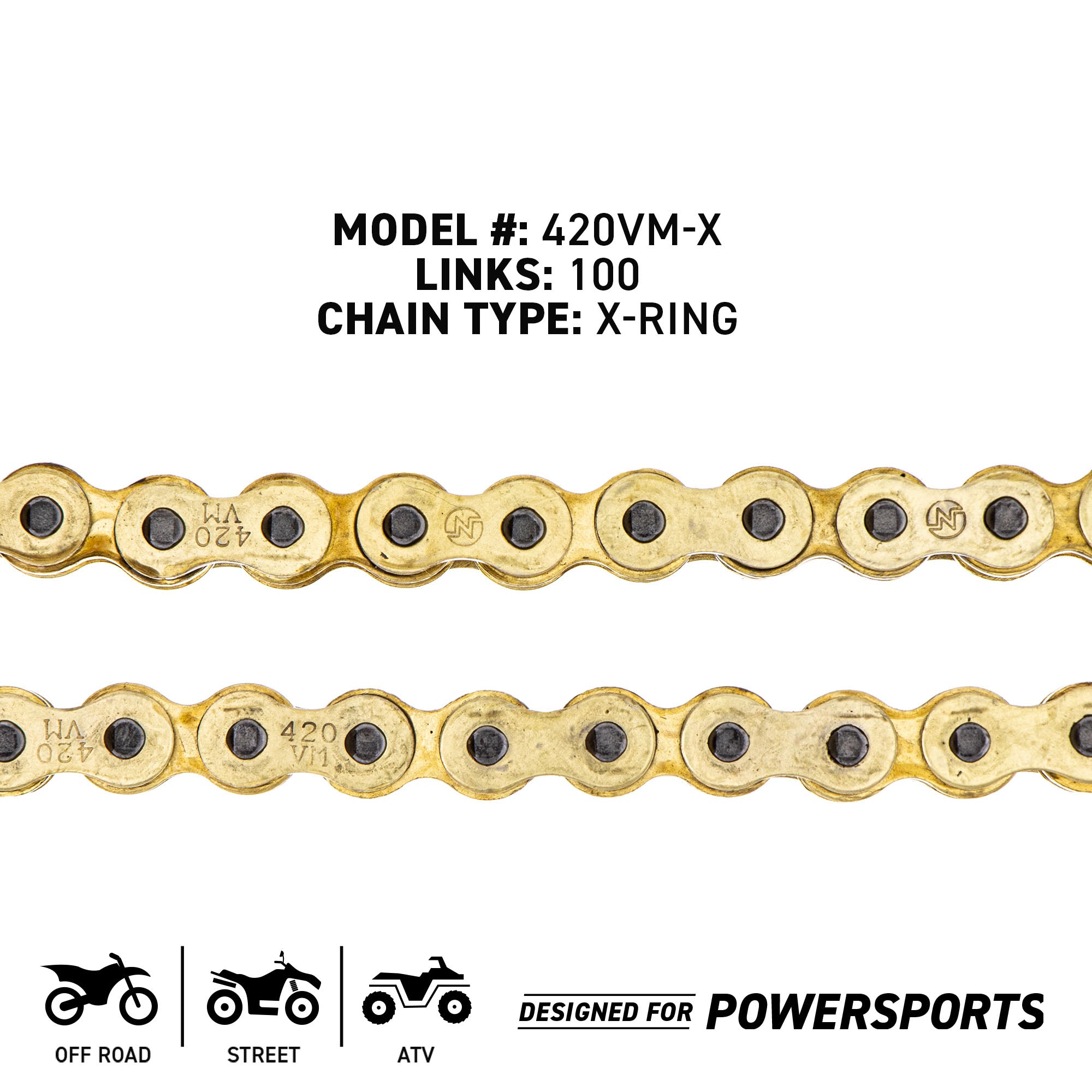 NICHE 519-CDC2565H Chain for zOTHER Honda YSR50 XR80 XR75 Trail 5454