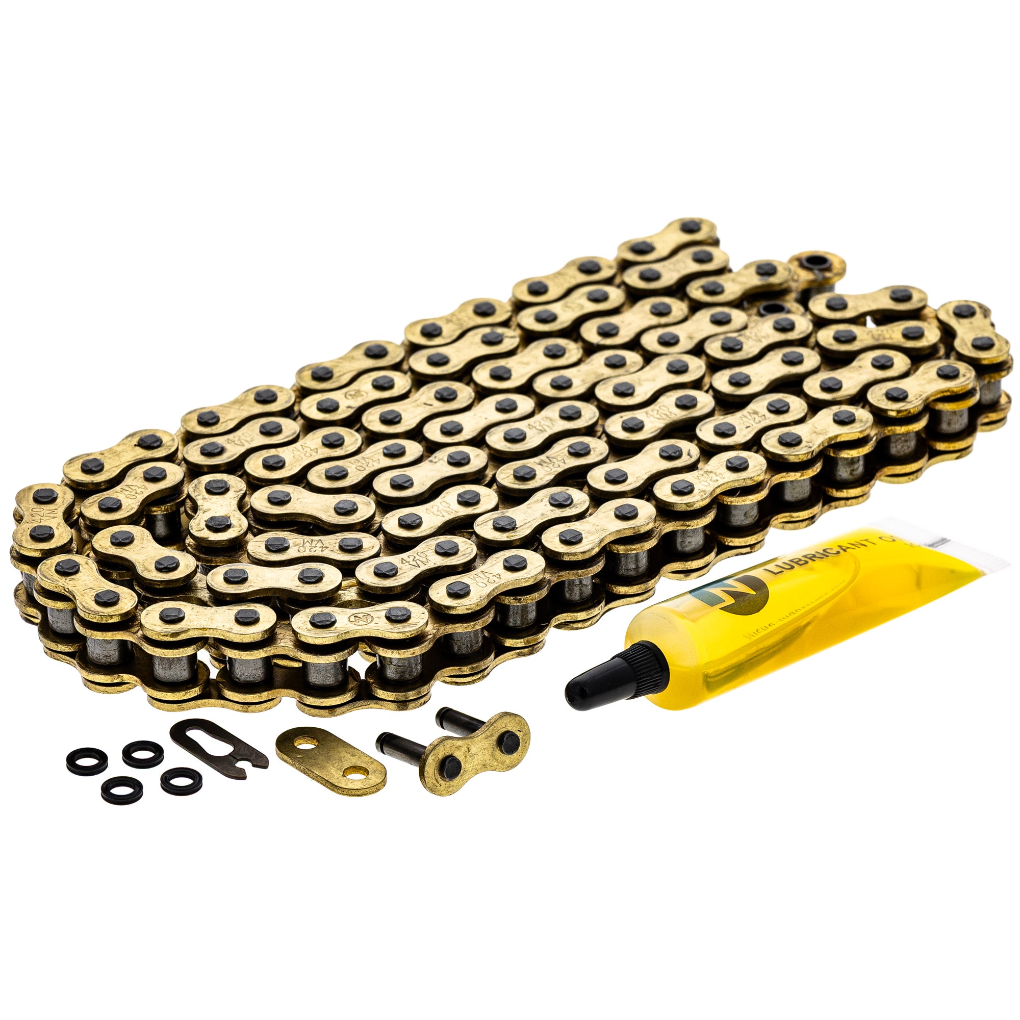 Gold X-Ring Chain 104 w/ Master Link for zOTHER Yamaha Kawasaki YZ80 YL2 XR80 XR75 NICHE 519-CDC2567H