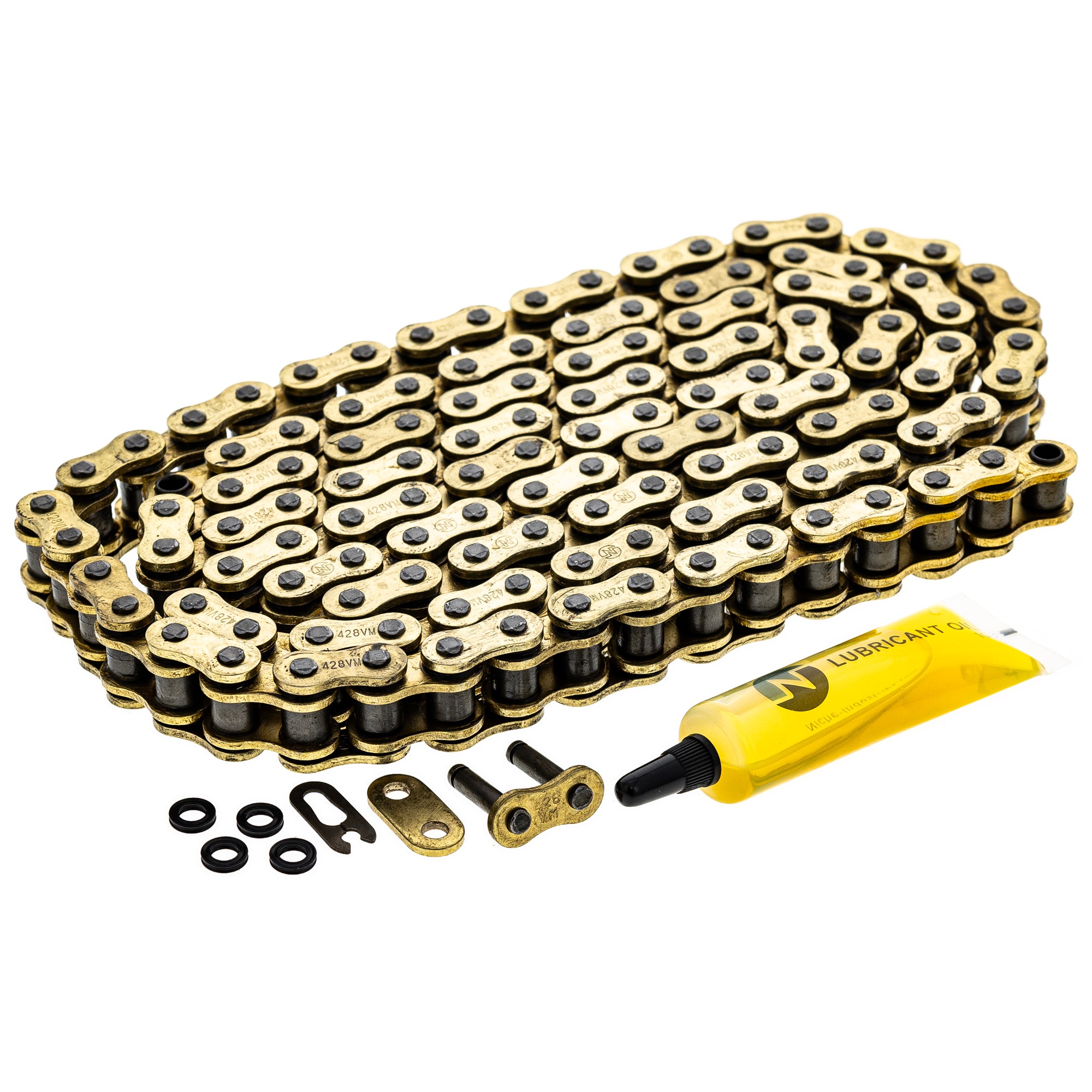 Gold X-Ring Chain 128 w/ Master Link for zOTHER Yamaha XT250 TTR225 NX125 Interceptor NICHE 519-CDC2560H