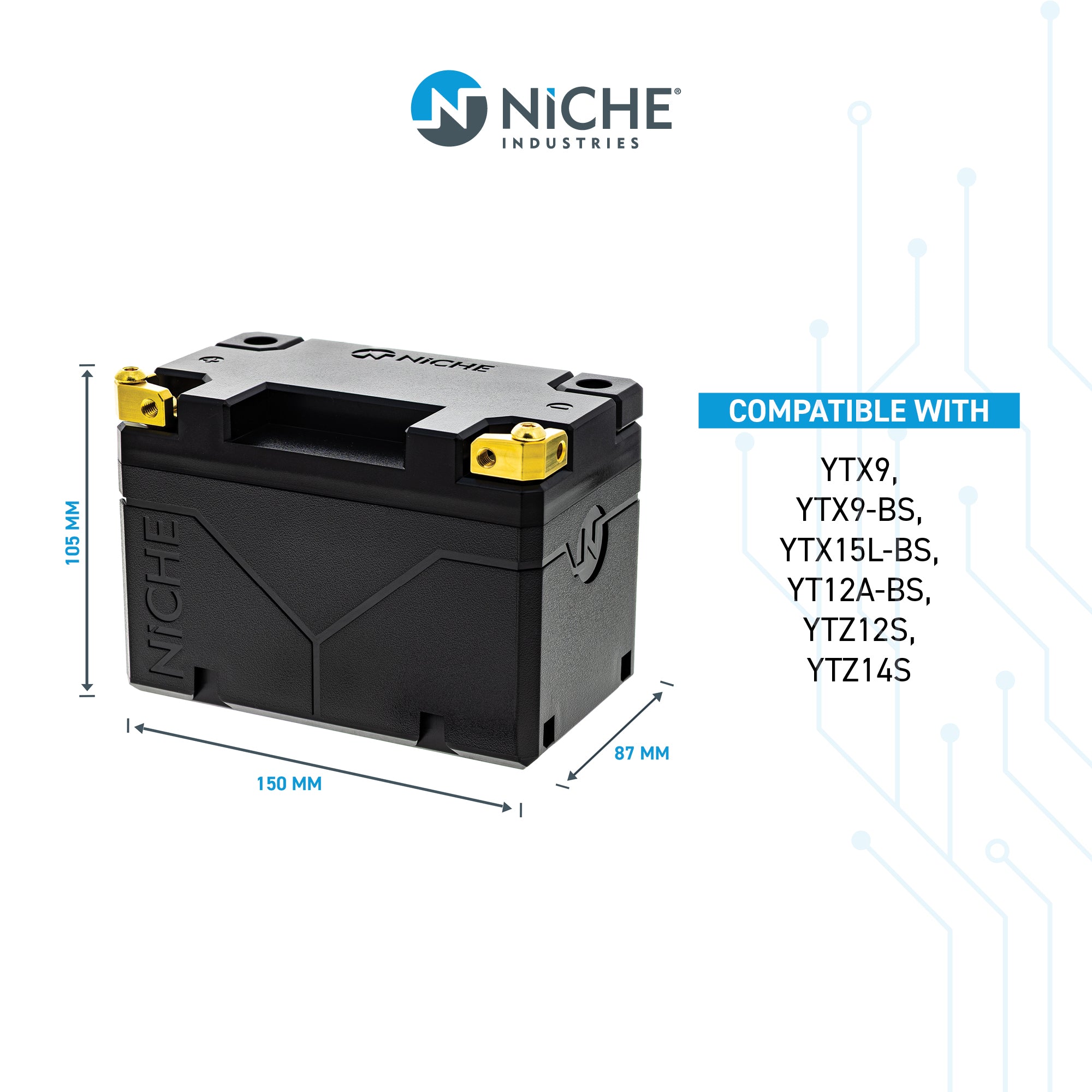 NICHE Lithium Battery 710000935 710000283 3445-034