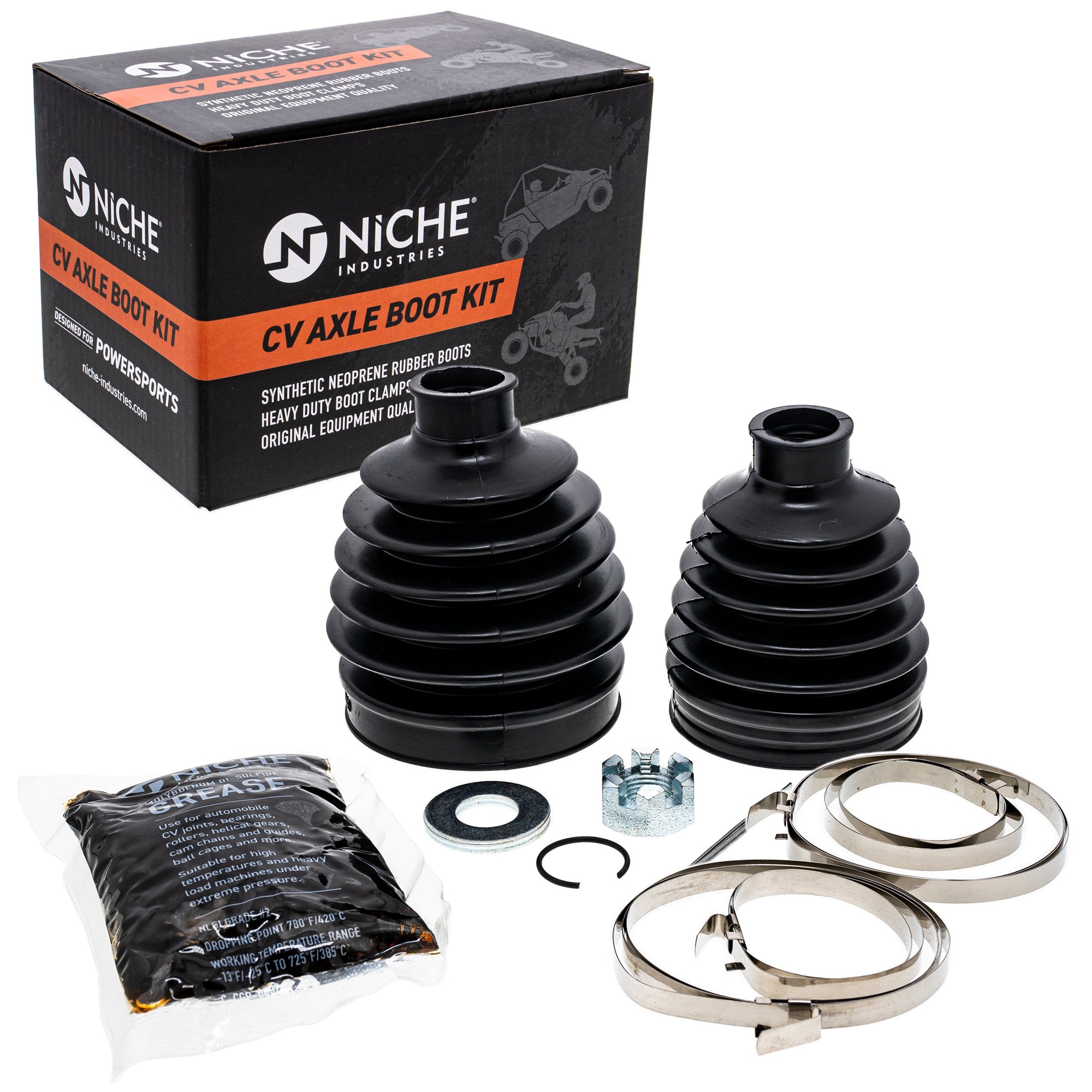 Front CV Axle Boot Kit for Polaris Sportsman Scrambler Ranger King 2204460 2204459 NICHE 519-KCV2204B