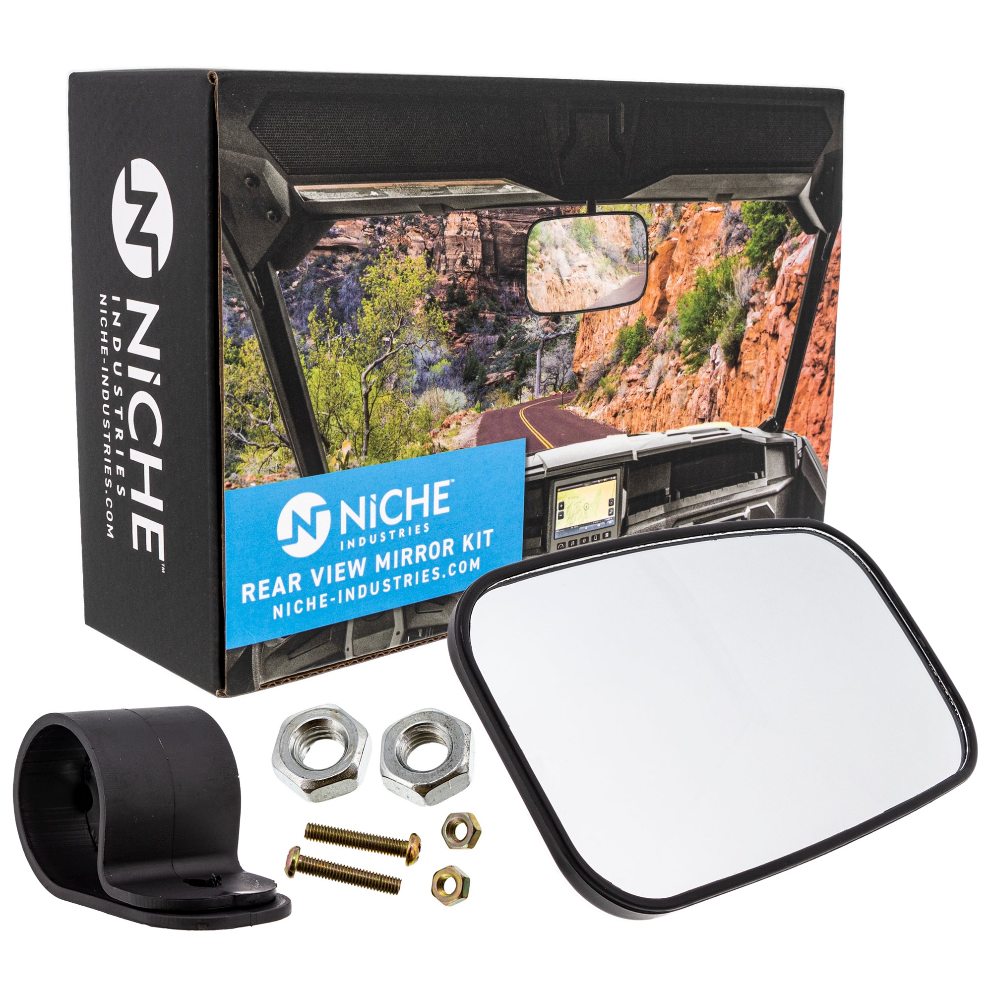 Large Adjustable Black Rear View Mirror for zOTHER YXZ1000R YXZ1000 Wolverine Viking NICHE 519-KMI2221R