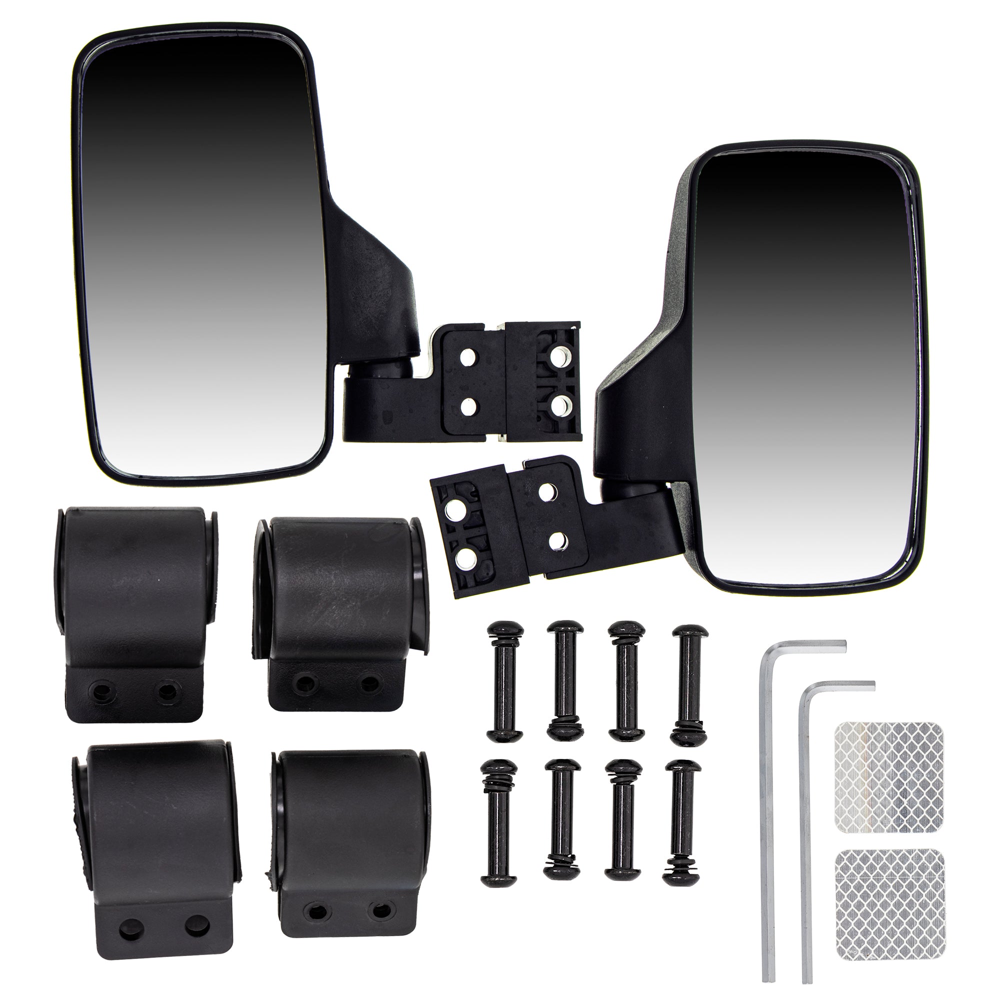 Black Side View Mirror Set For Polaris Can-Am Yamaha