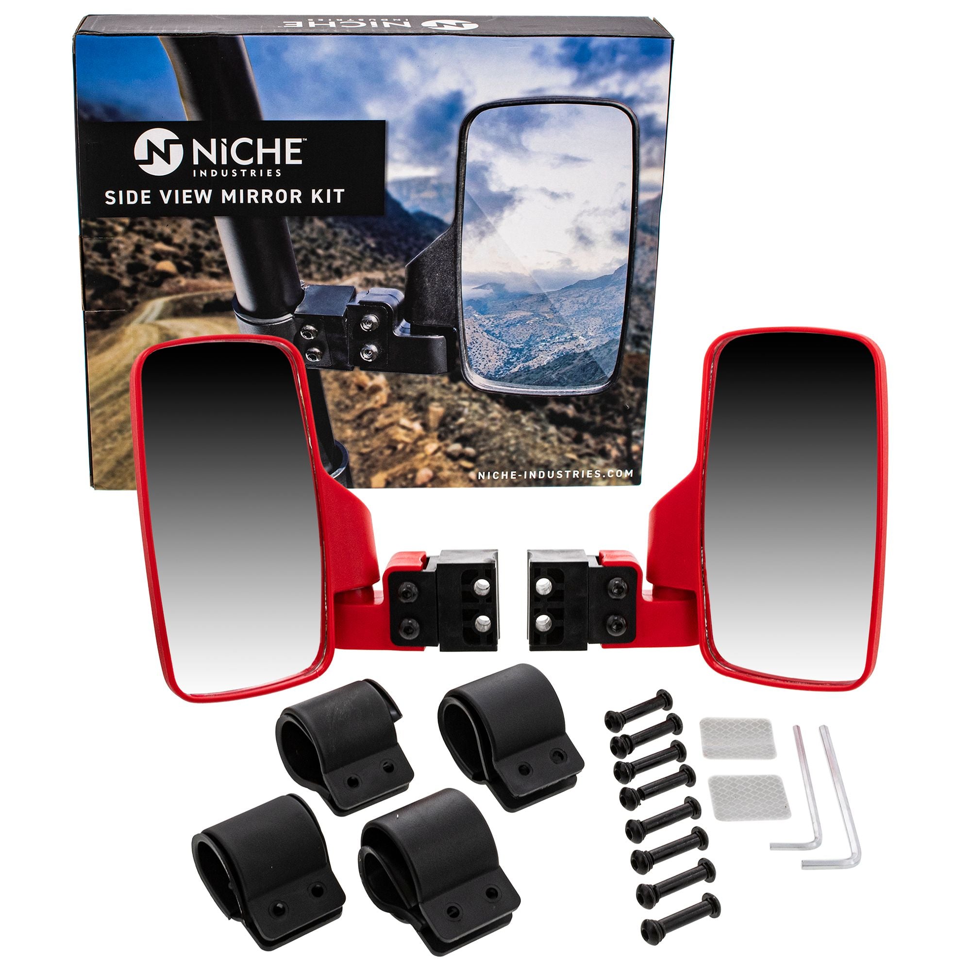 Red Side View Mirror Set for zOTHER YXZ1000R YXZ1000 Wolverine Viking 519-KMI2248R NICHE 519-KMI2248R