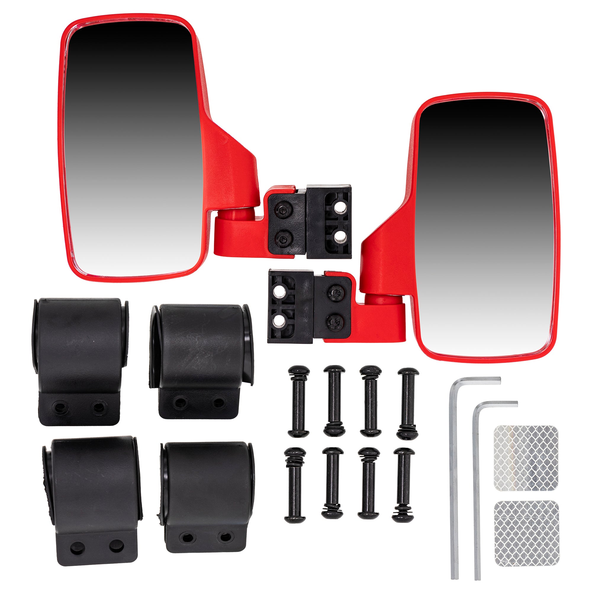 Red Side View Mirror Set For Polaris Can-Am Yamaha
