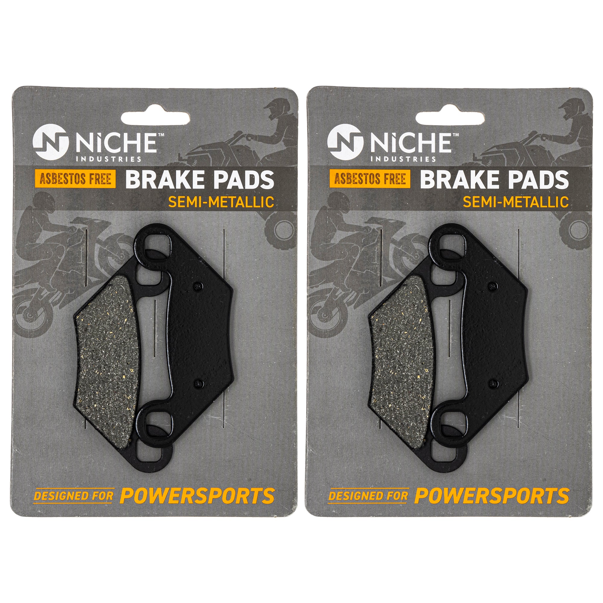 Semi-Metallic Brake Pad Set (Front & Rear) 2-Pack for Polaris Sportsman 2203628 2204088 NICHE 519-KPA2224D