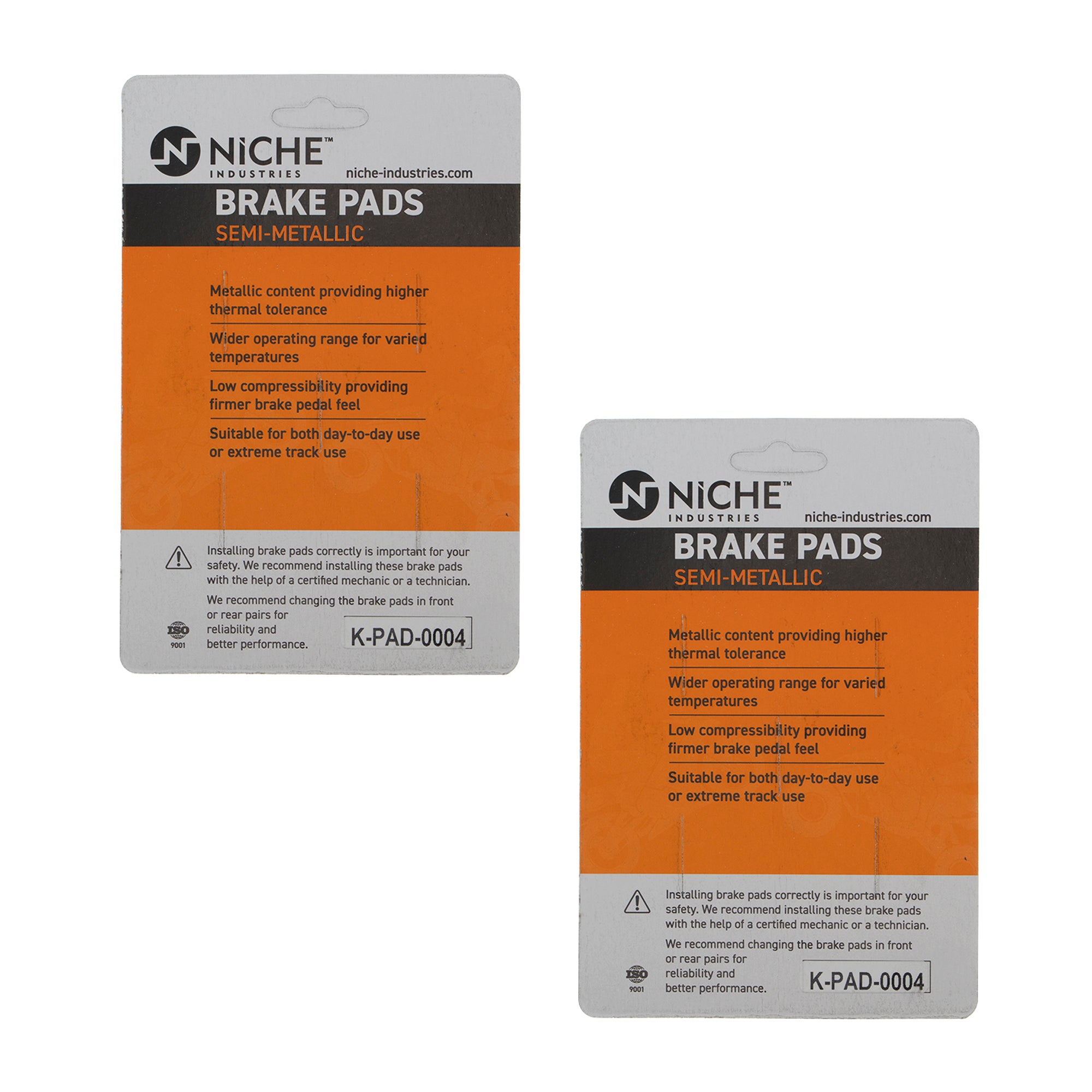 NICHE 519-KPA2226D Brake Pad Set 2-Pack for Polaris GEM RZR Ranger