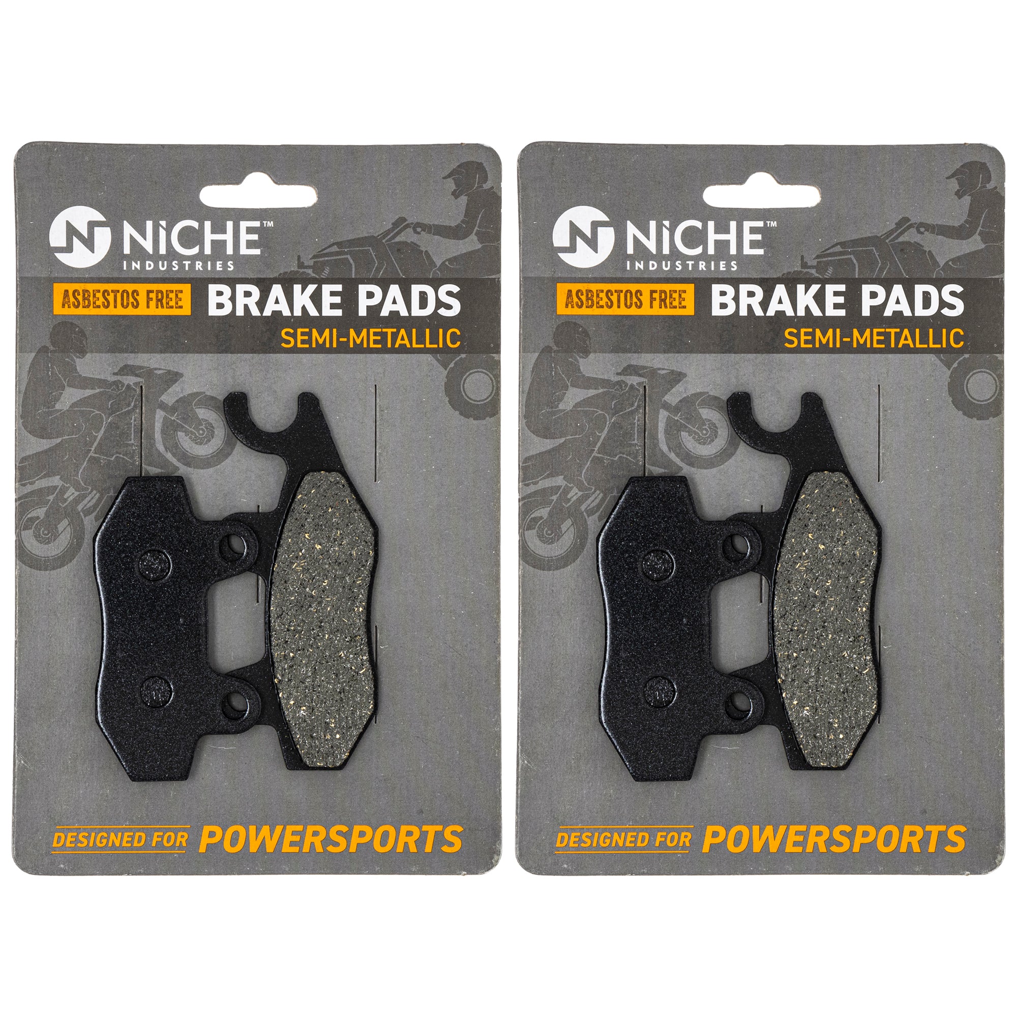 Rear Right Semi-Metallic Brake Pad Set 2-Pack for Yamaha Suzuki Kawasaki BRP Can-Am NICHE 519-KPA2238D