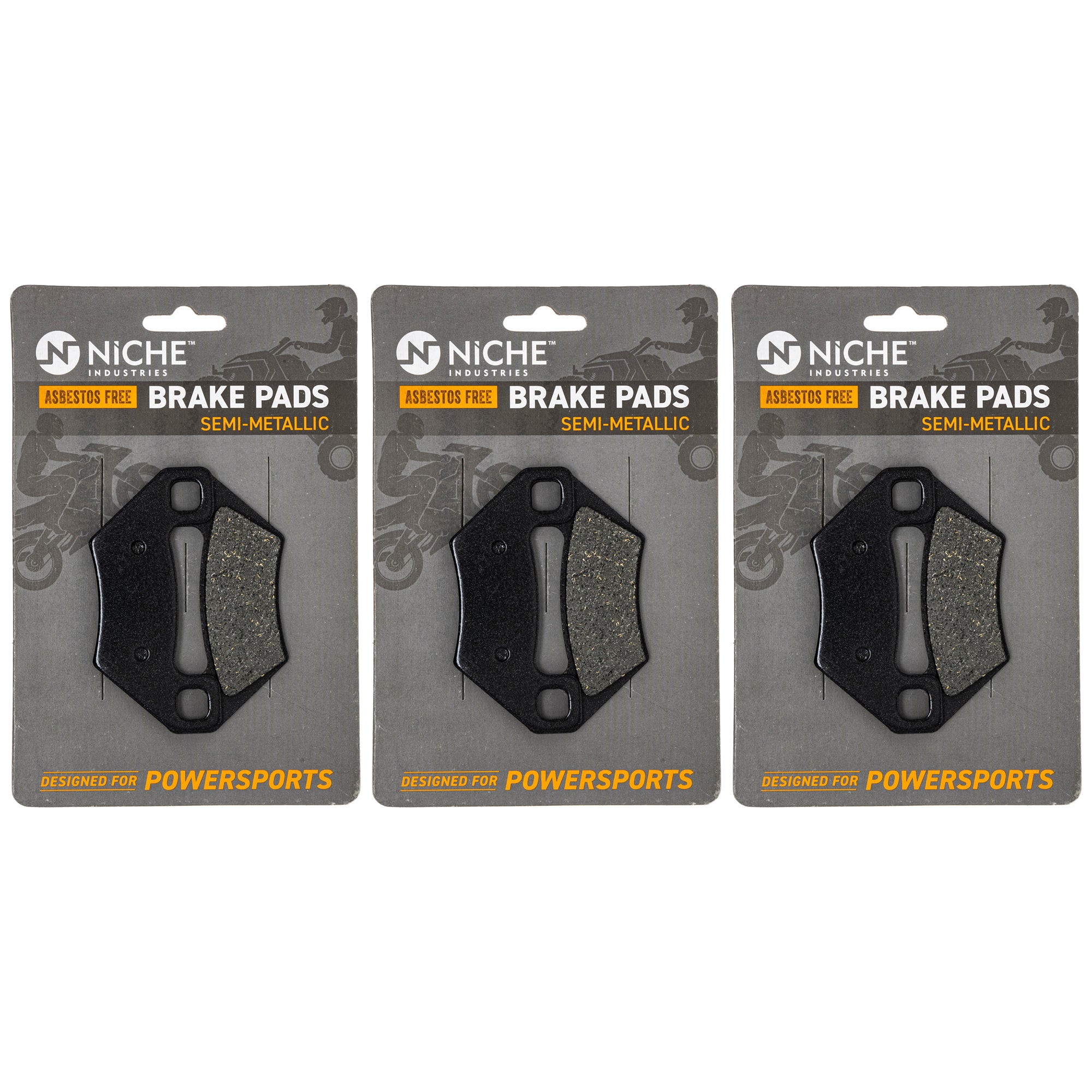 Complete Semi-Metallic Brake Pad Set 3-Pack for Polaris Arctic Cat Textron Voyager NICHE 519-KPA2254D
