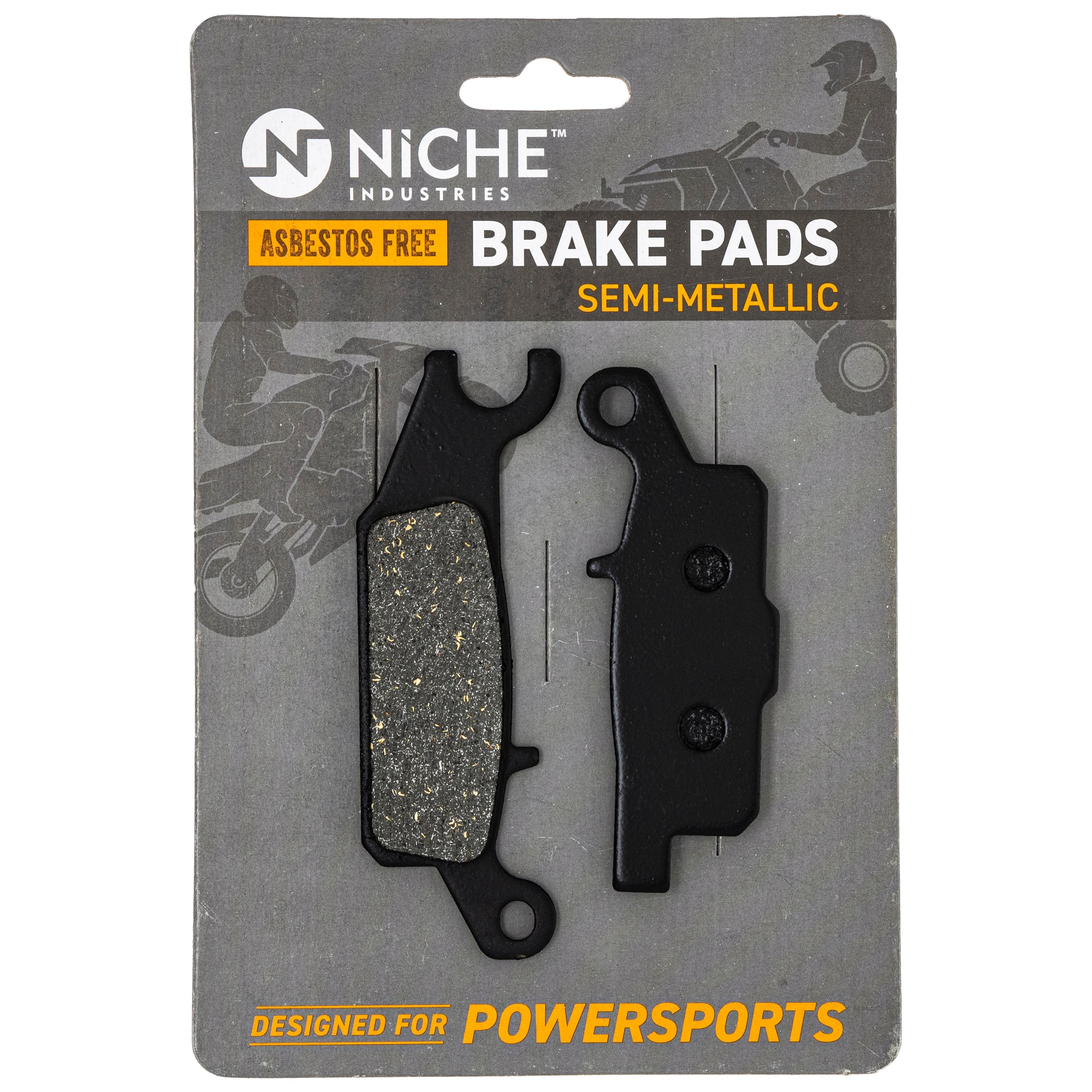 Semi-Metallic Brake Pads for Yamaha Raptor Kodiak Grizzly 3B4-W0045-10-00 4D3-W0045-10-00 NICHE 519-KPA2251D