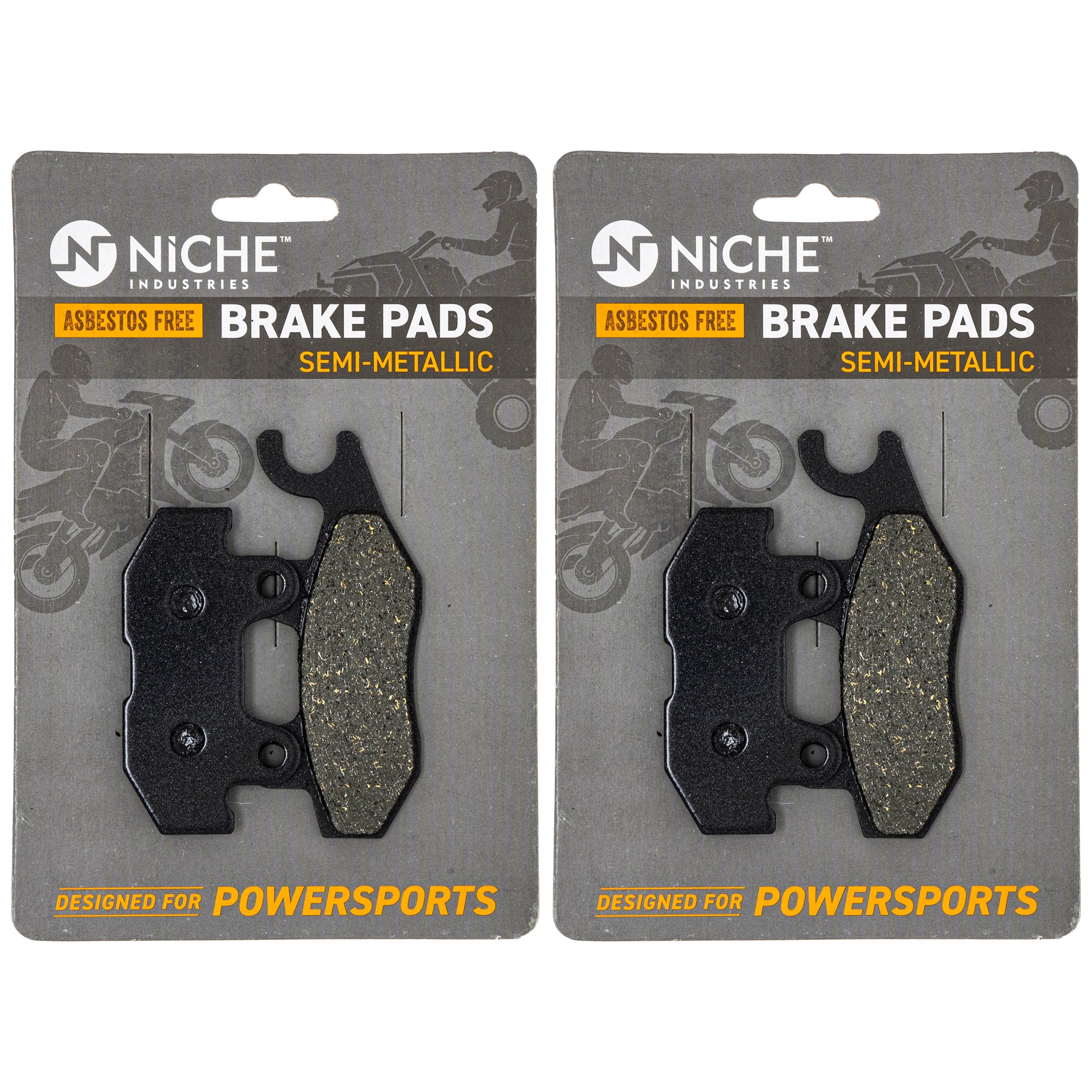 Rear Left Semi-Metallic Brake Pad Set 2-Pack for zOTHER Yamaha Wolverine Viking NICHE 519-KPA2273D