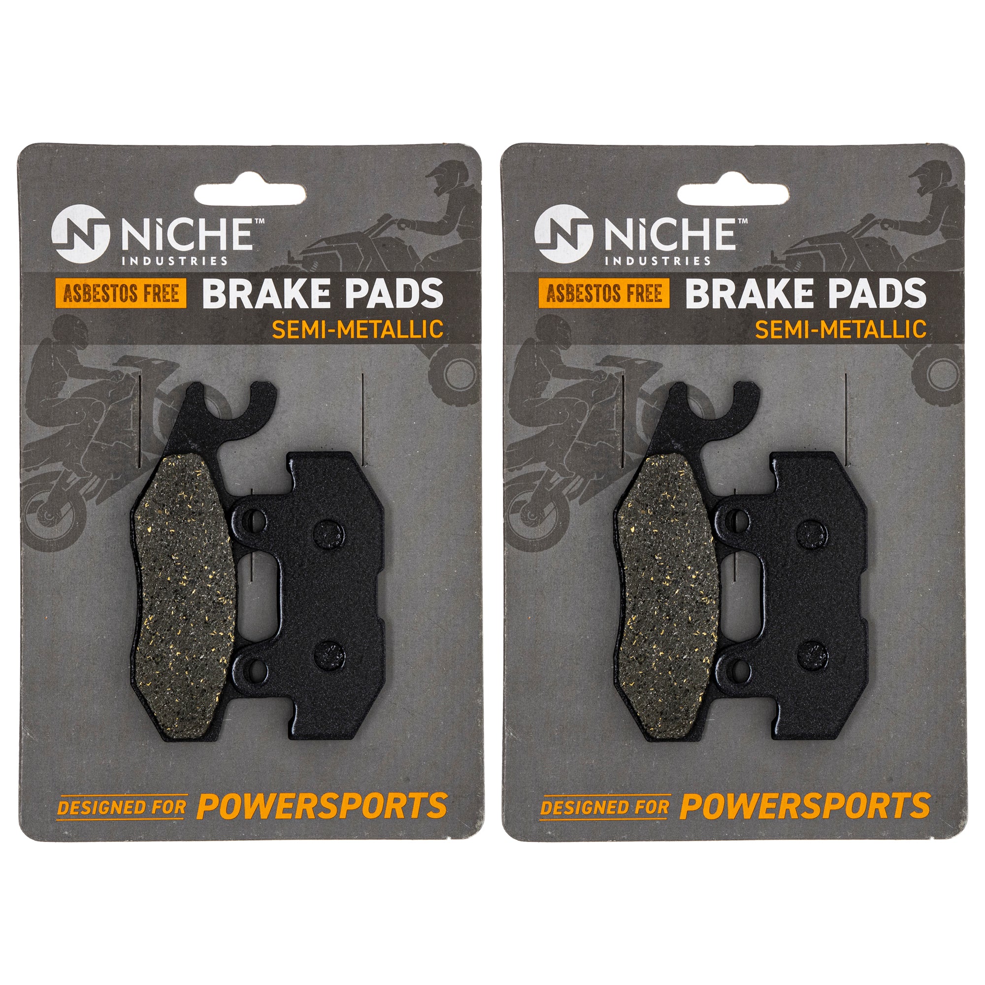 Rear Right Semi-Metallic Brake Pad Set 2-Pack for zOTHER Yamaha Wolverine Viking NICHE 519-KPA2274D