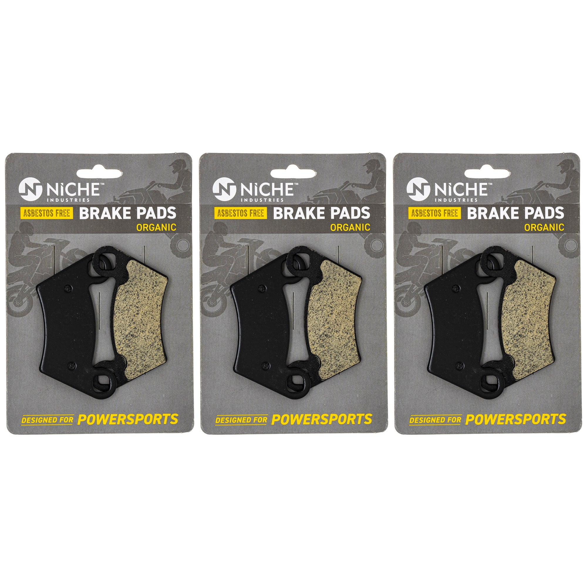 Brake Pad Set (Front & Rear) 3-Pack for Polaris GEM Sportsman RZR Ranger 2202413 2202097 NICHE 519-KPA2275D