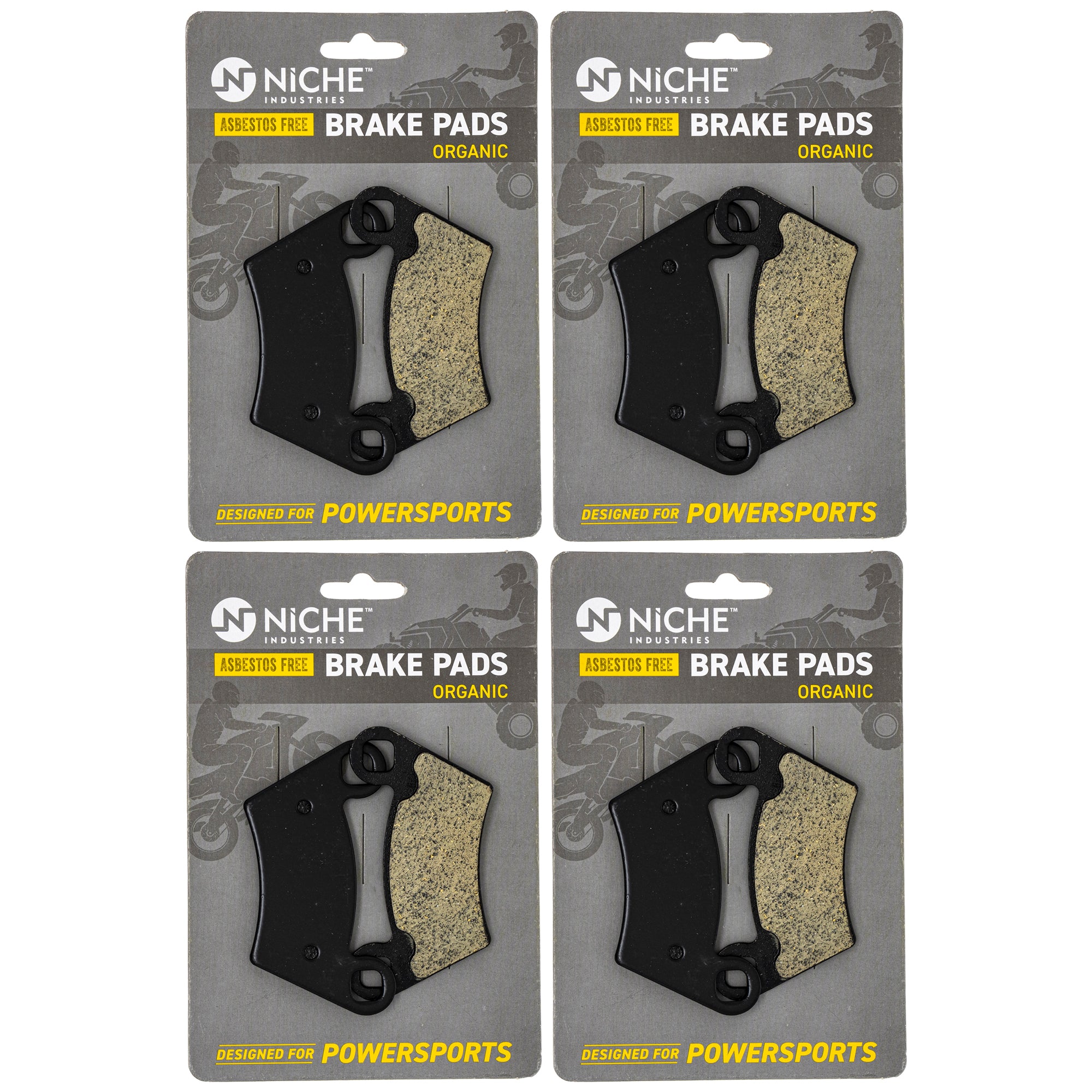 Brake Pad Set (Front & Rear) 4-Pack for Polaris GEM Sportsman RZR Ranger 2202413 2202097 NICHE 519-KPA2275D